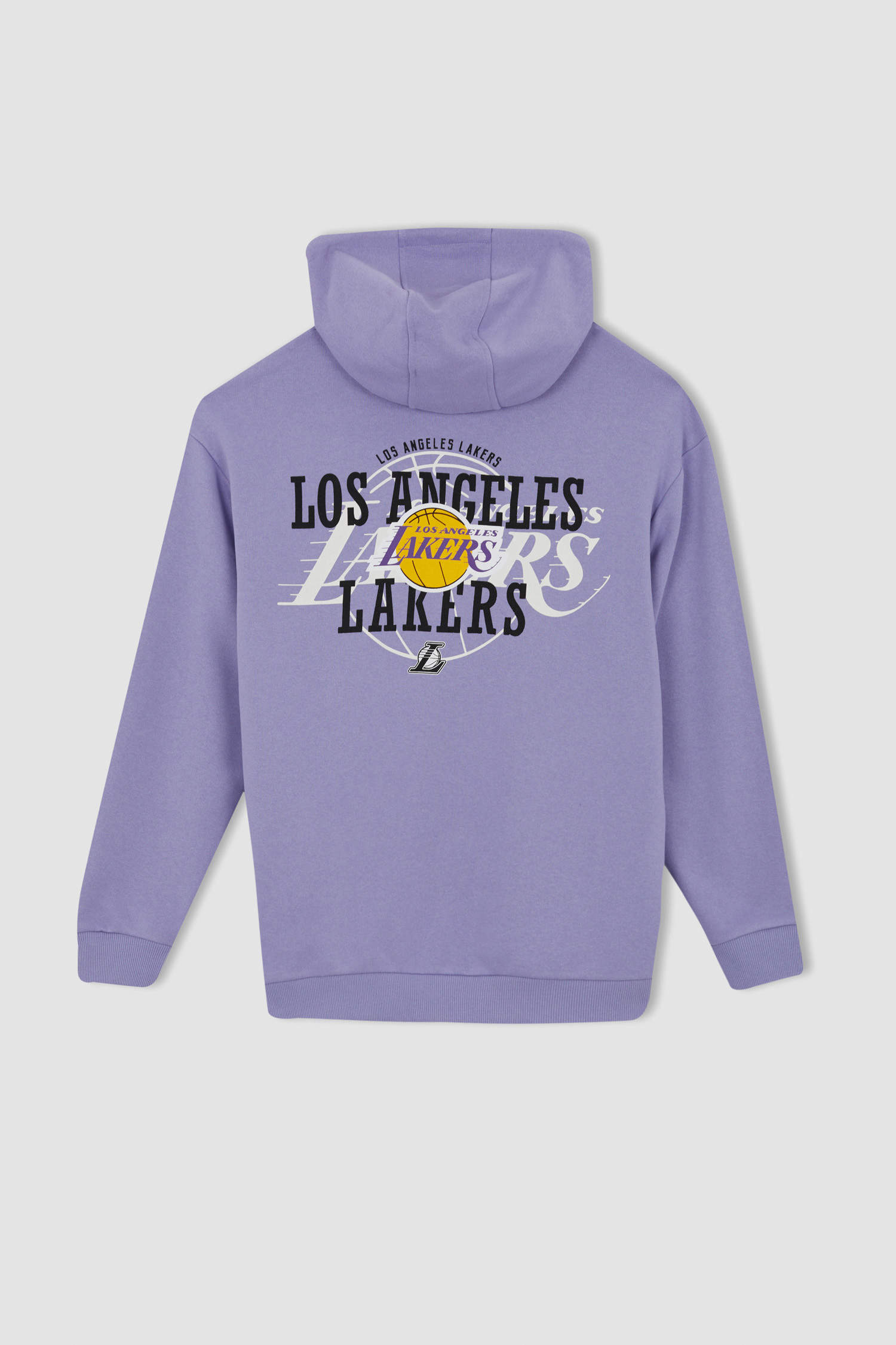 Defacto Fit NBA Los Angeles Lakers Kapüşonlu Sırt Baskılı Pamuklu Sweatshirt. 10