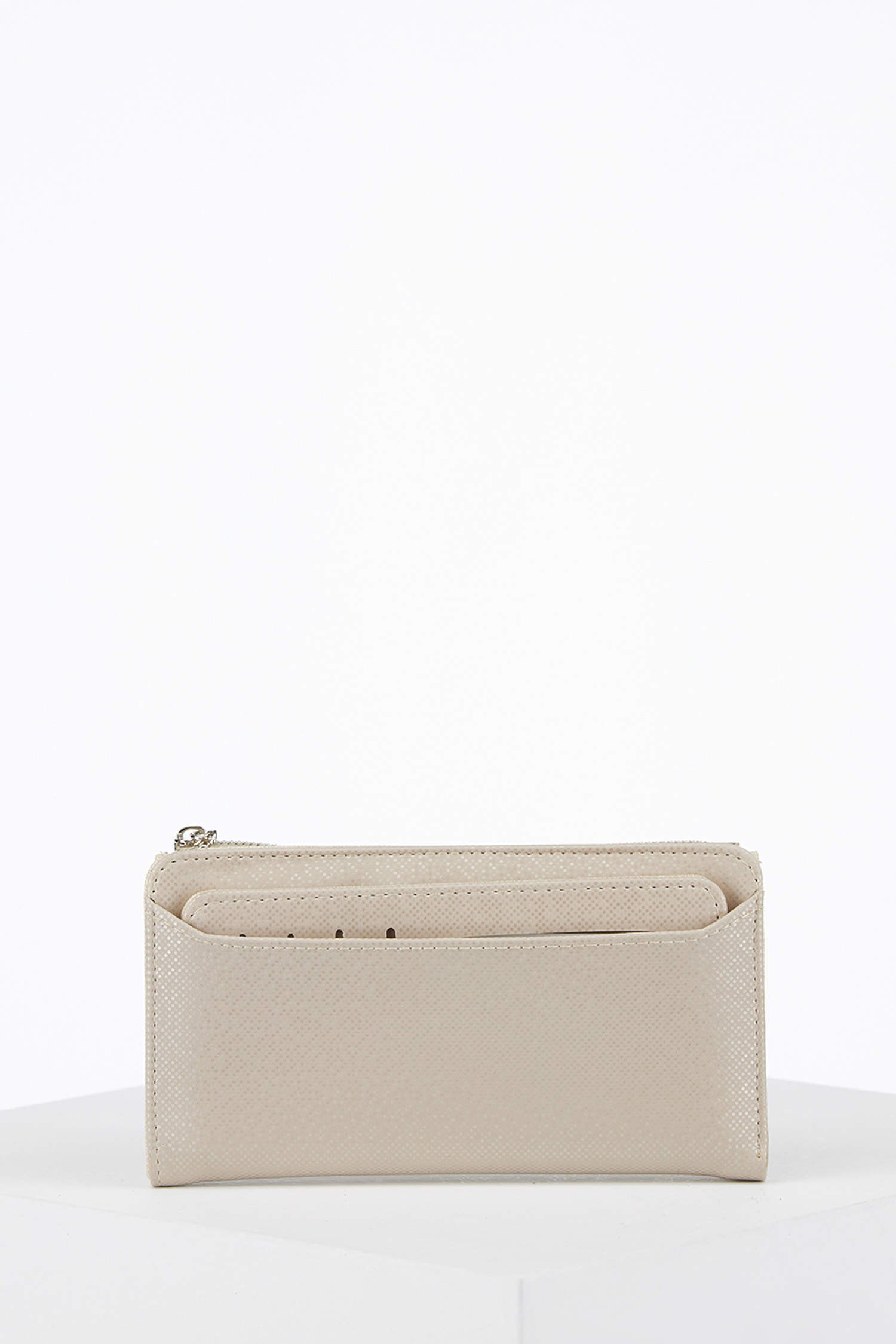 Beige WOMAN Zippered Faux Leather Zippered Wallet 2327382 | DeFacto