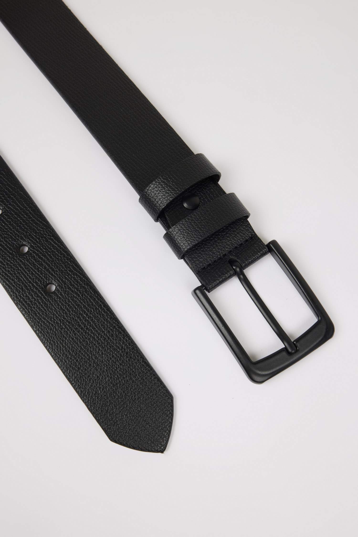 Erkek Dikdörtgen Toka Suni Deri Jean Kemeri