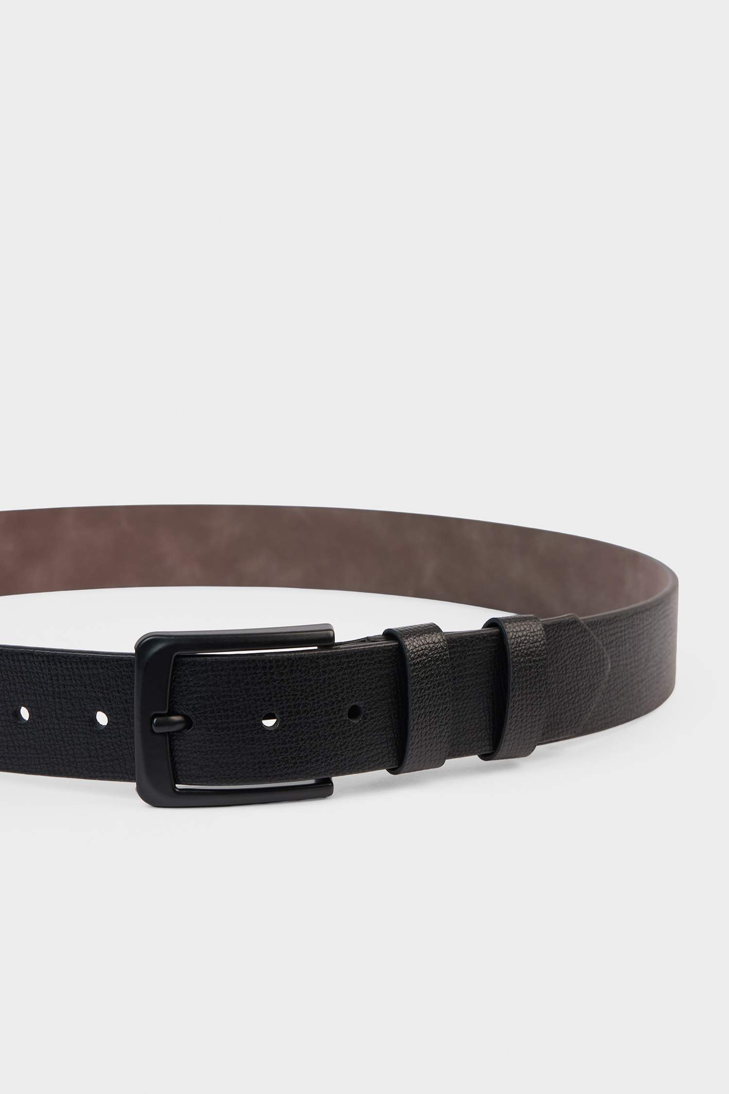 Man Rectangle Clasp Faux Leather Denim Belt