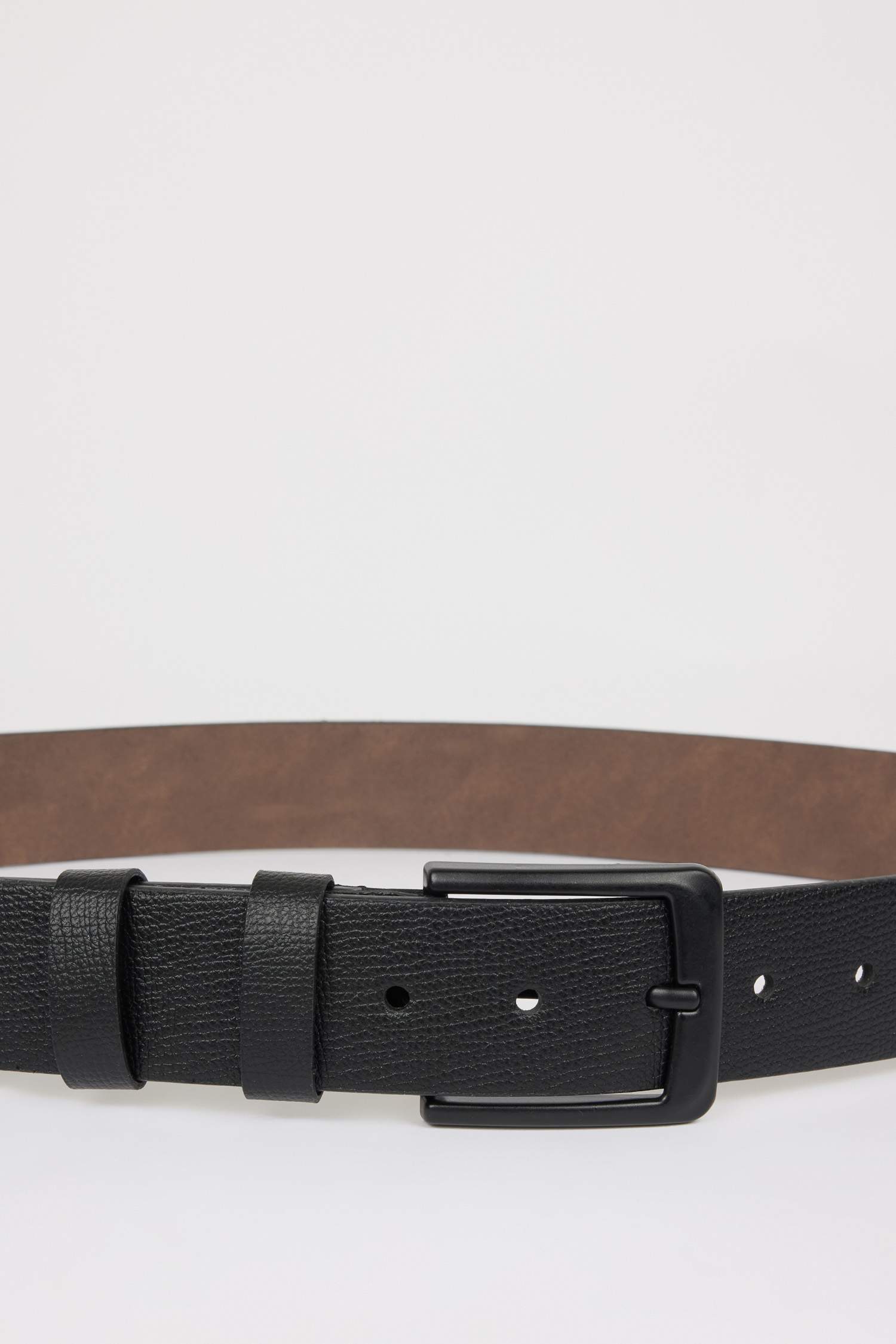 Erkek Dikdörtgen Toka Suni Deri Jean Kemeri