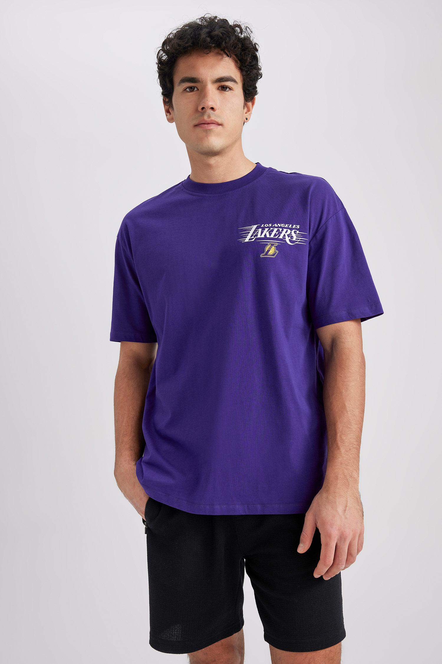 Purple MAN Oversize Fit Sleeveless NBA Los Angeles Lakers Printed