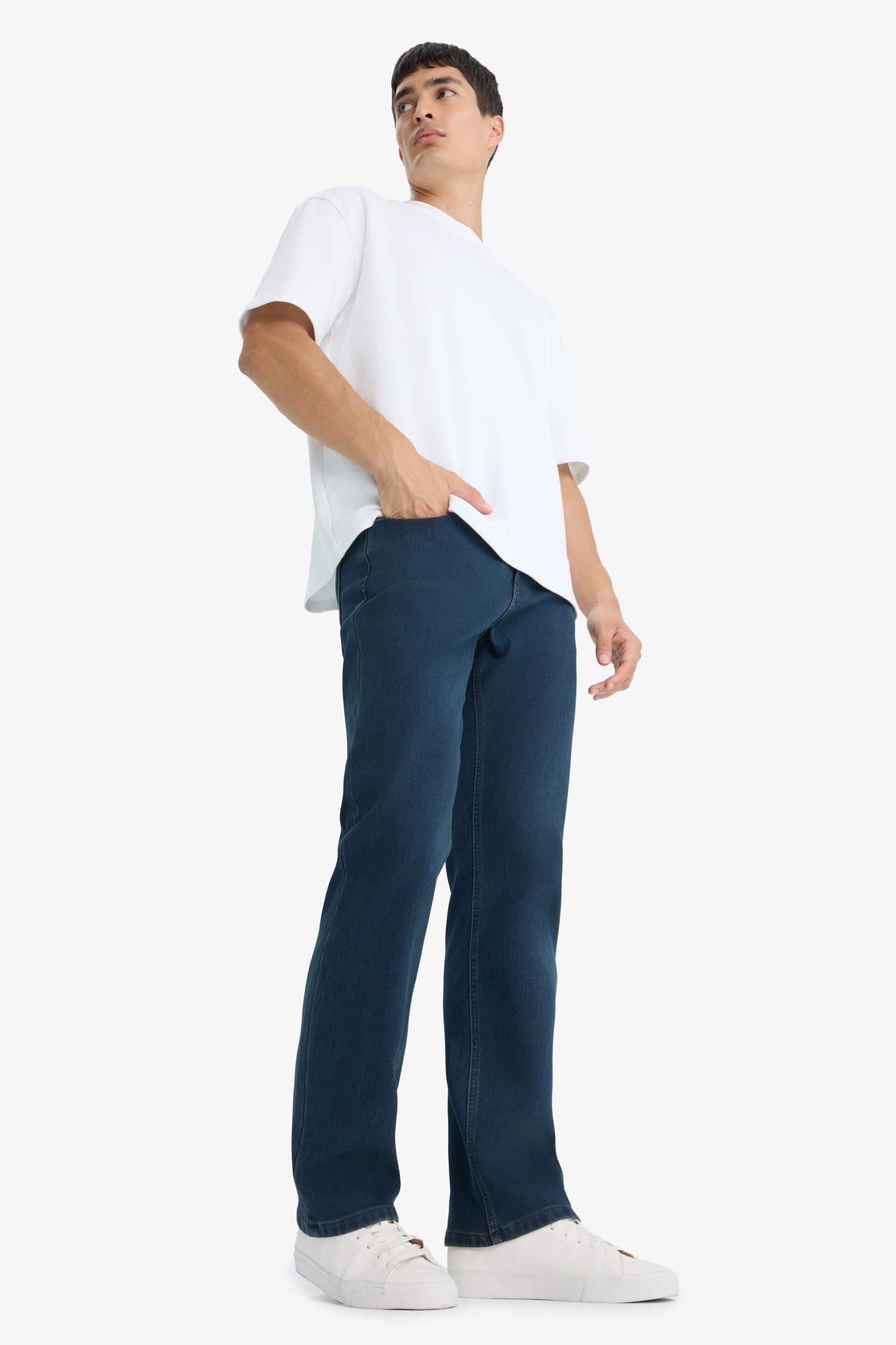 Diago Comfort Fit Yüksek Bel Geniş Paça Düz Paça Jean Pantolon