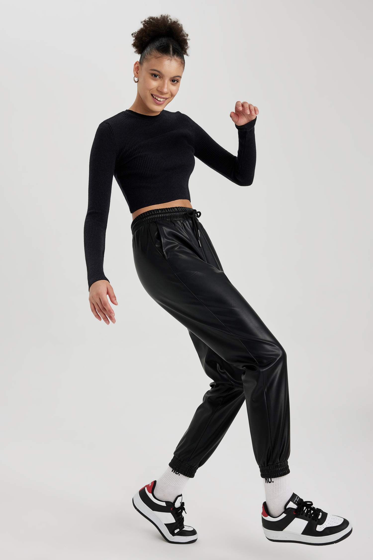 Jogger Faux Leather Pants