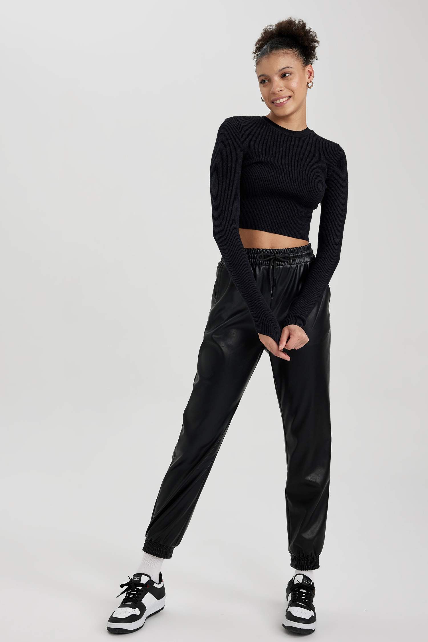 Jogger Faux Leather Pants