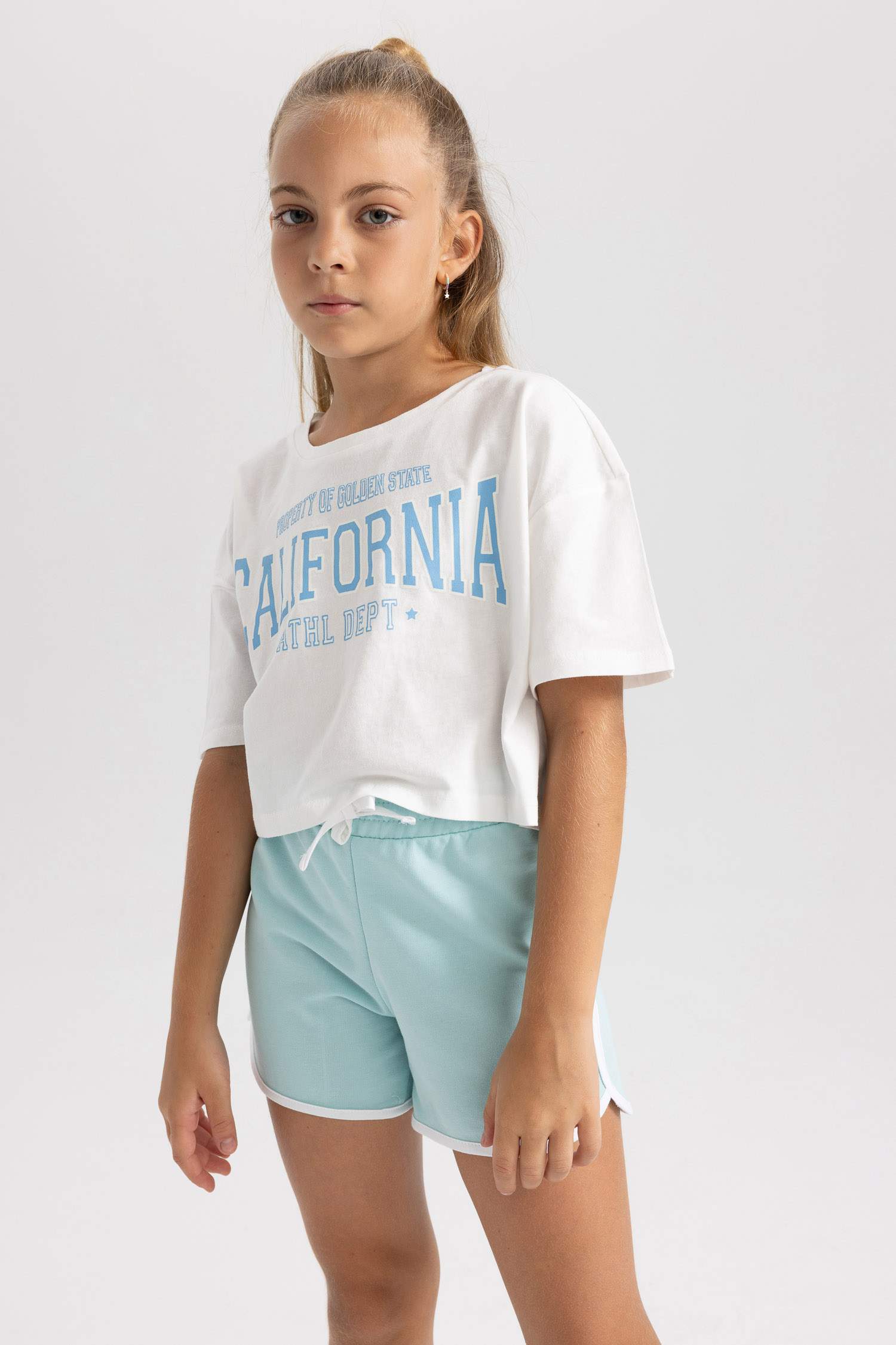 Кроп топ с принтом для девочек, 2 пары