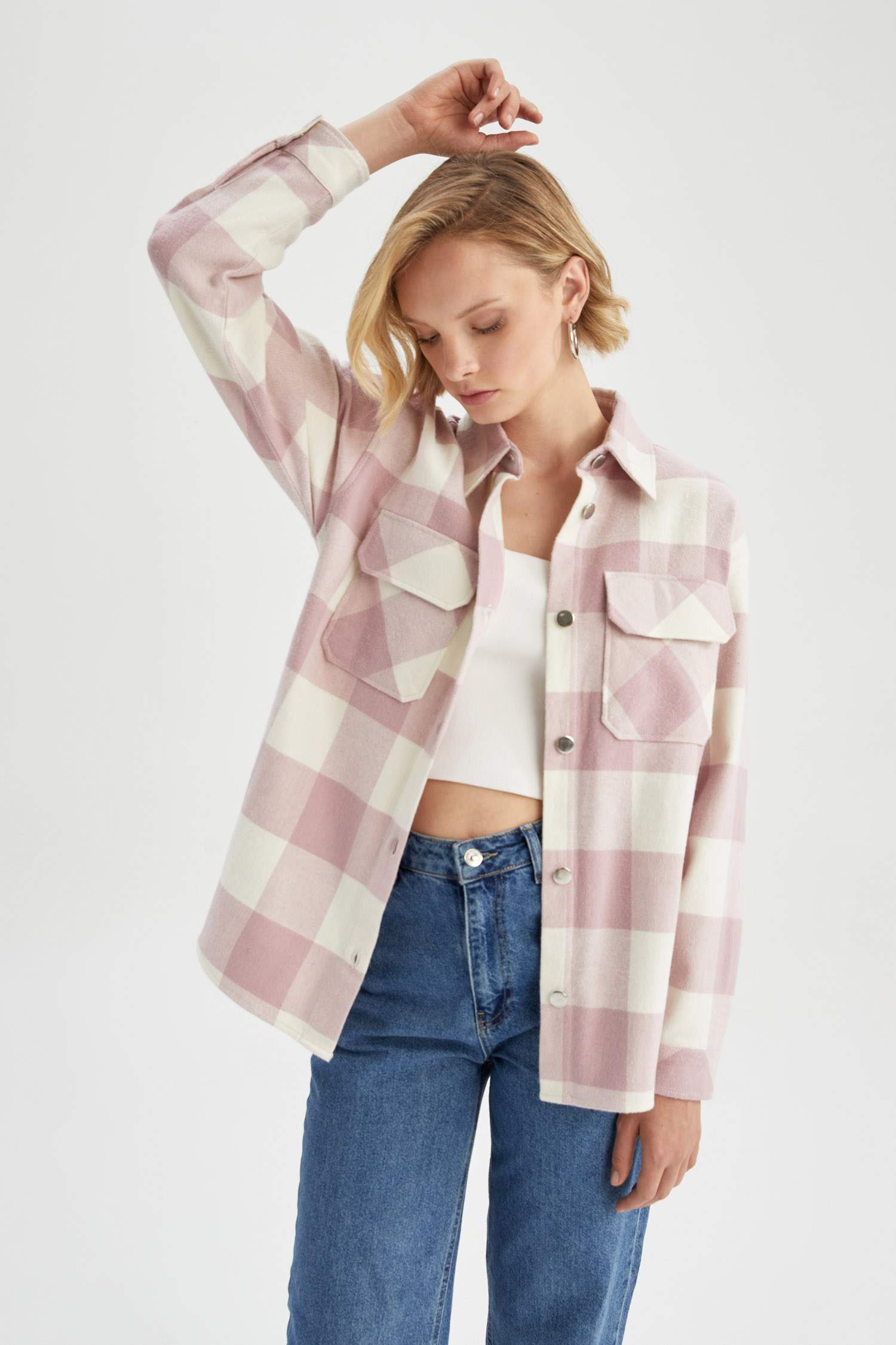 жейде мойыны фланель Ұзын Жеңді Туника