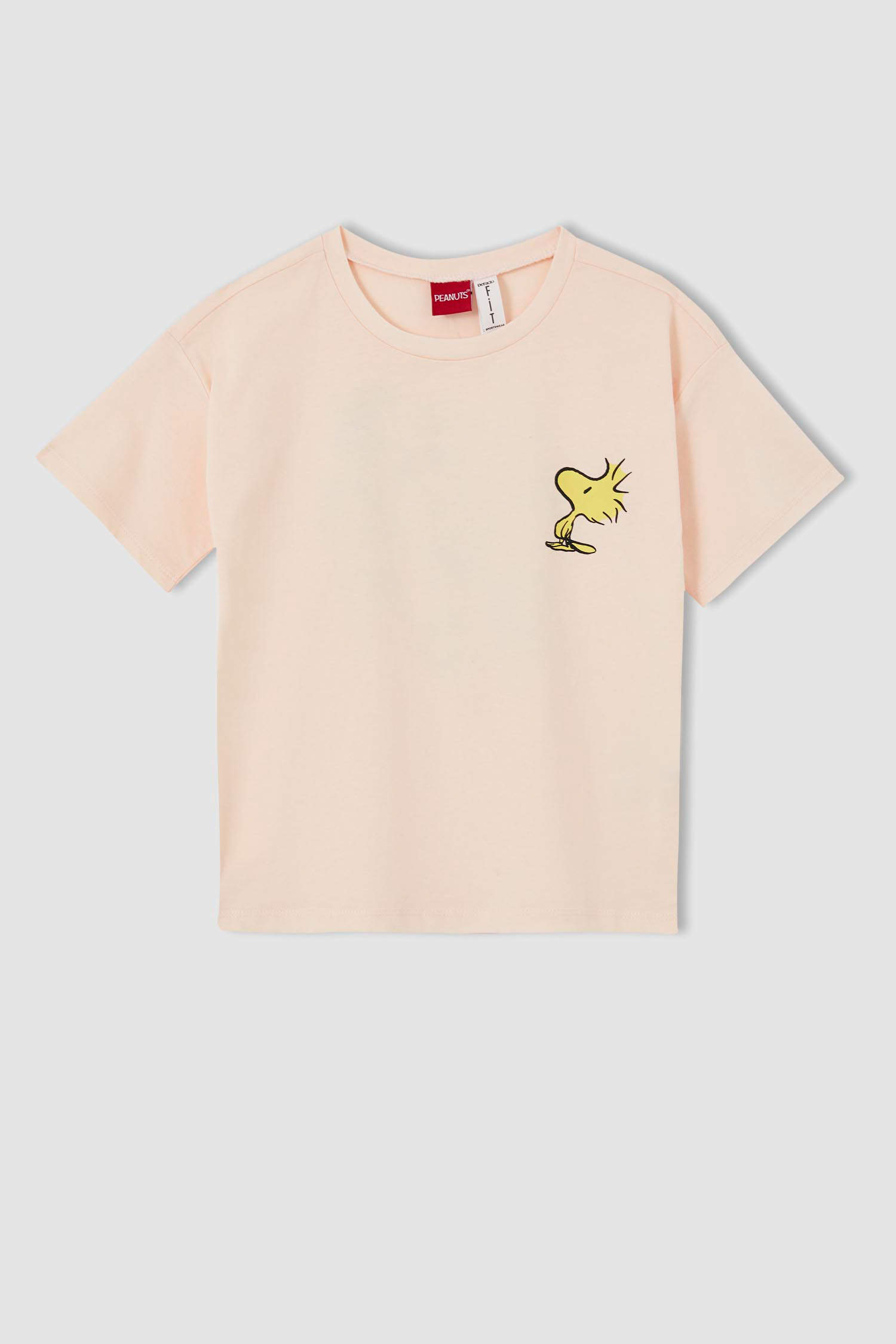 Defacto Kız Çocuk Snoopy Lisanslı Sırt Baskılı Kısa Kollu Tişört. 1