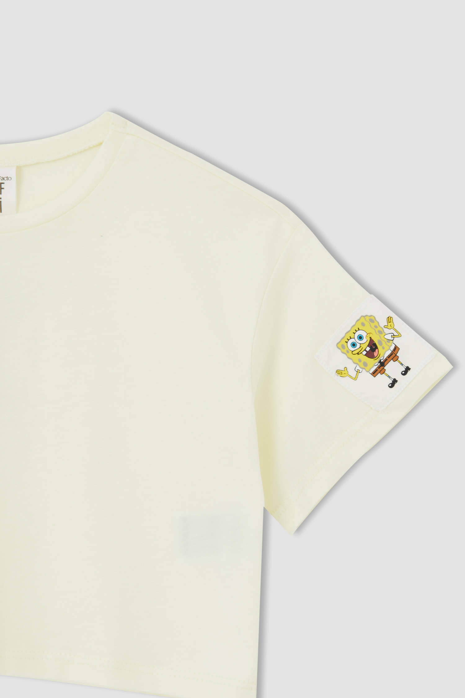 Defacto Kız Çocuk Defacto Fit Relax Fit SpongeBob SquarePants Lisanslı Crop Kısa Kollu Tişört. 2