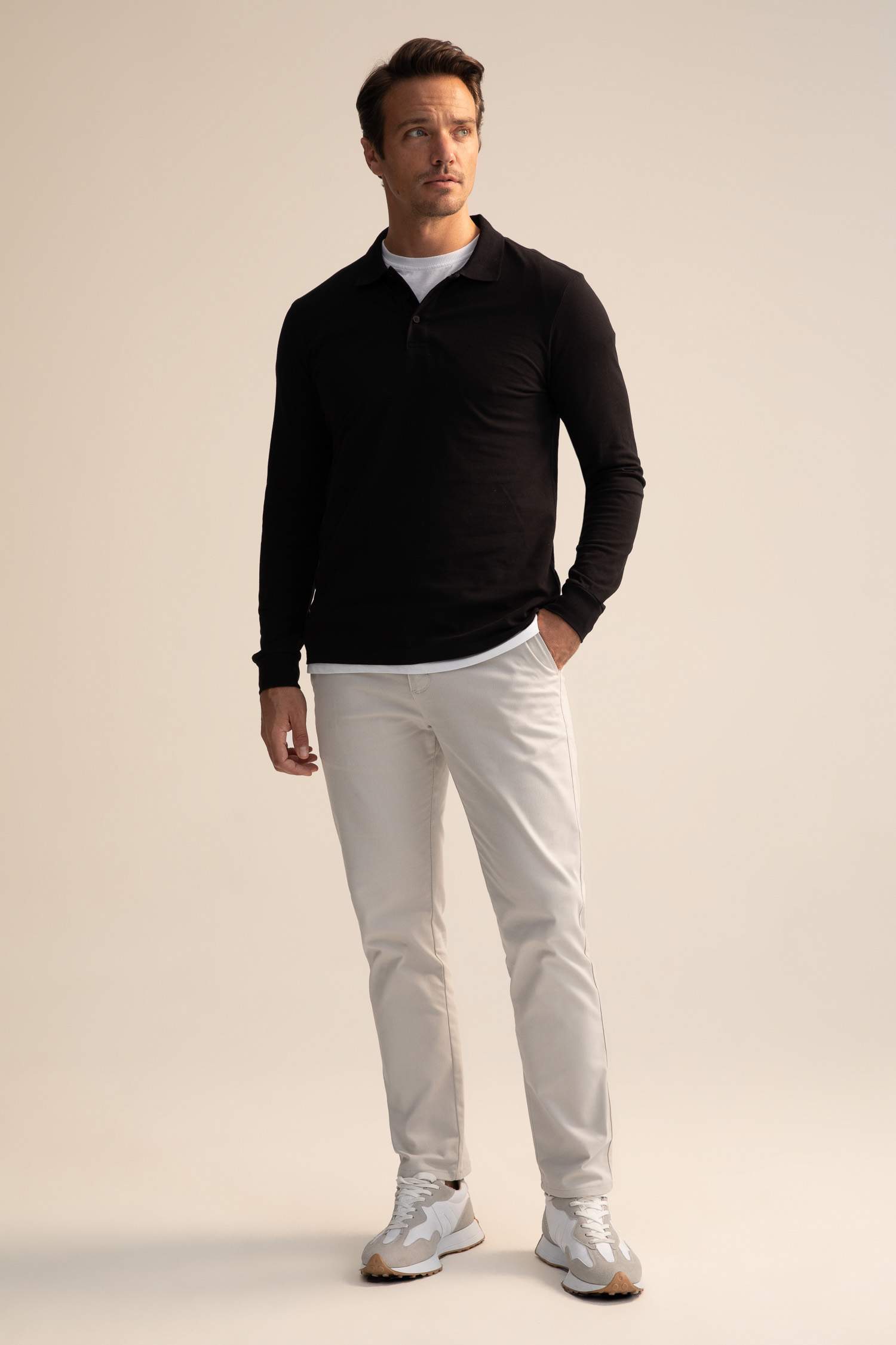 Black MAN Slim Fit Polo TShirt 2554324 DeFacto