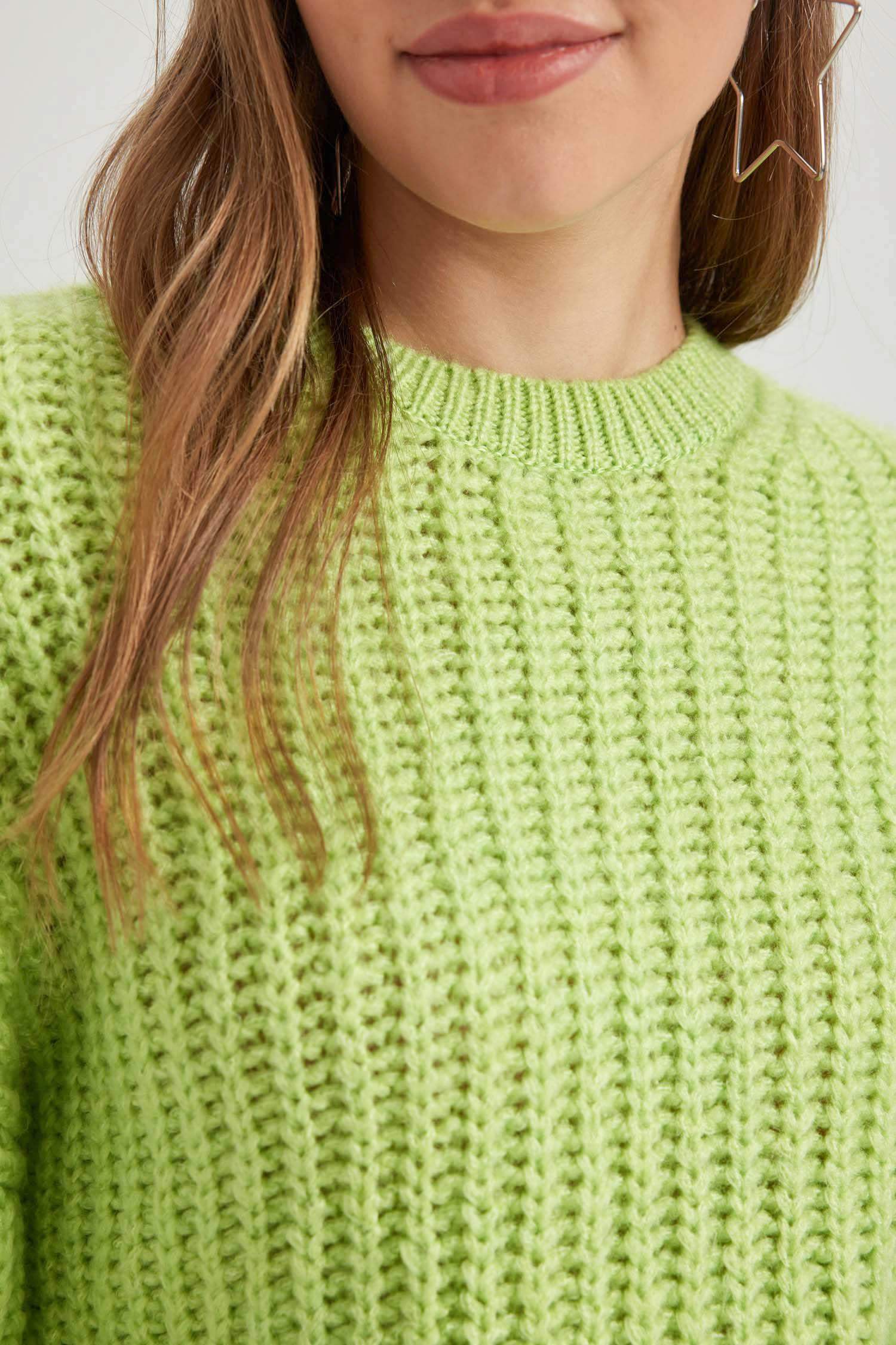 Coool Oversize Geniş Kalıp Bisiklet Yaka Triko Kazak