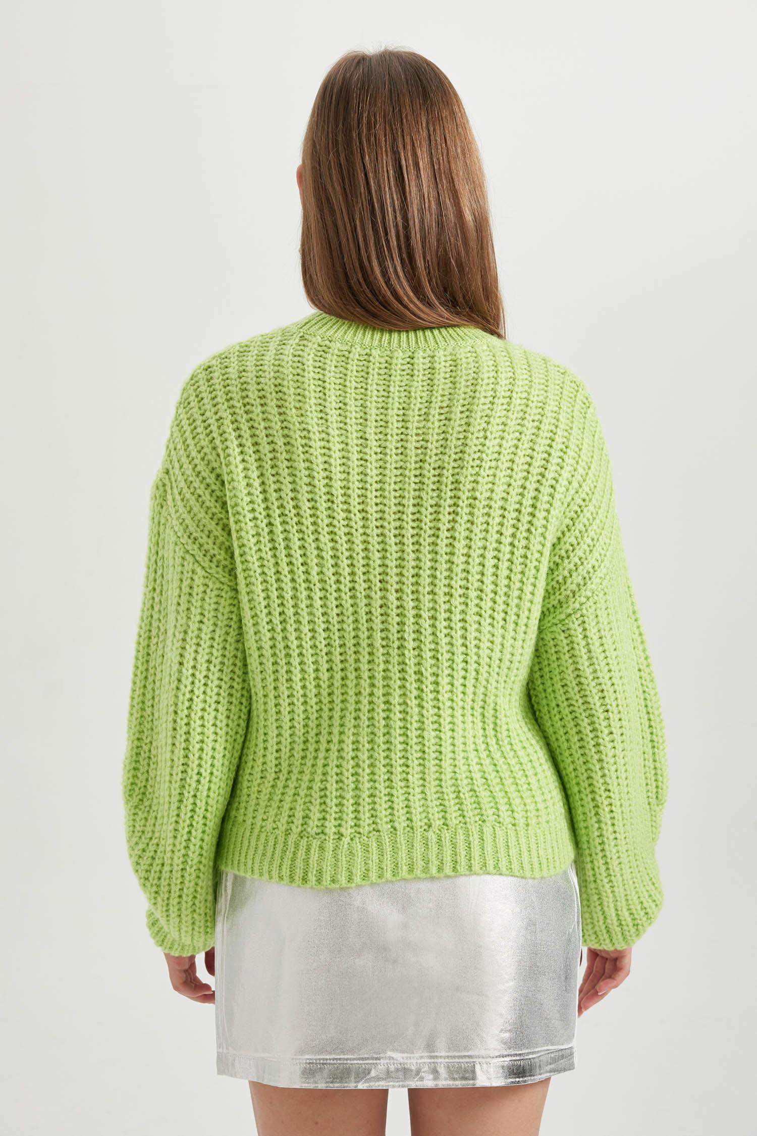 Coool Oversize Geniş Kalıp Bisiklet Yaka Triko Kazak