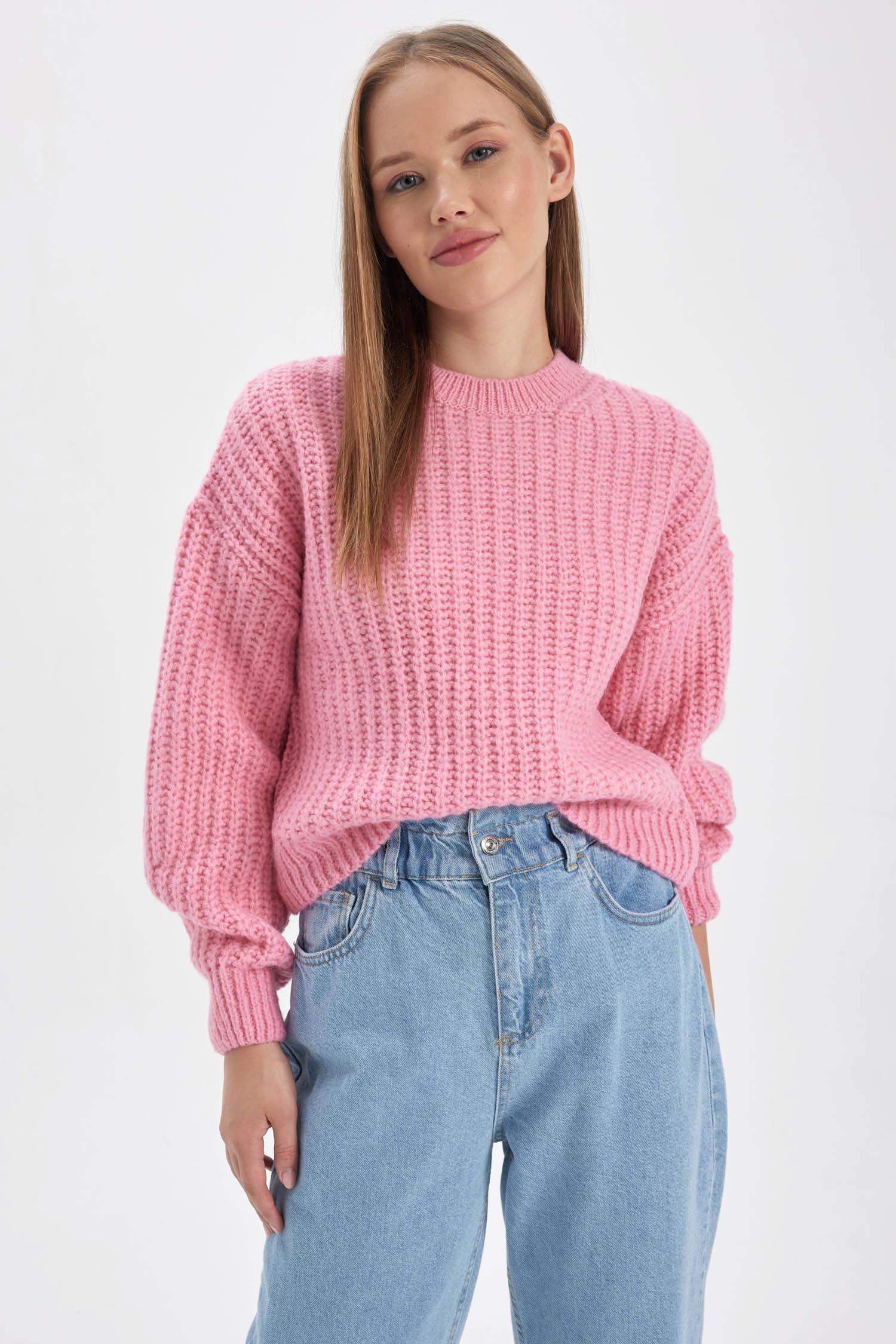 Coool Oversize Geniş Kalıp Bisiklet Yaka Triko Kazak