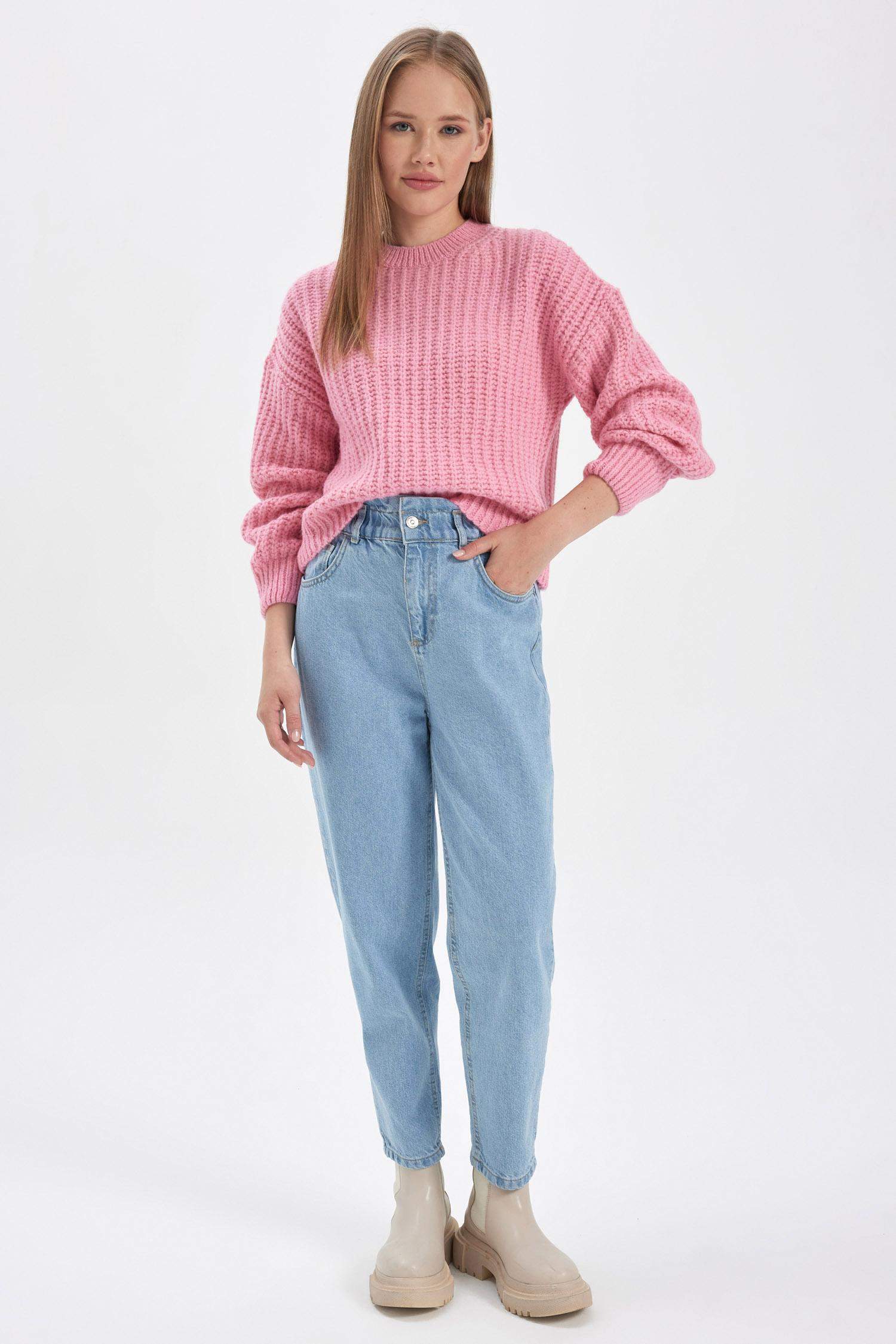 Coool Oversize Geniş Kalıp Bisiklet Yaka Triko Kazak