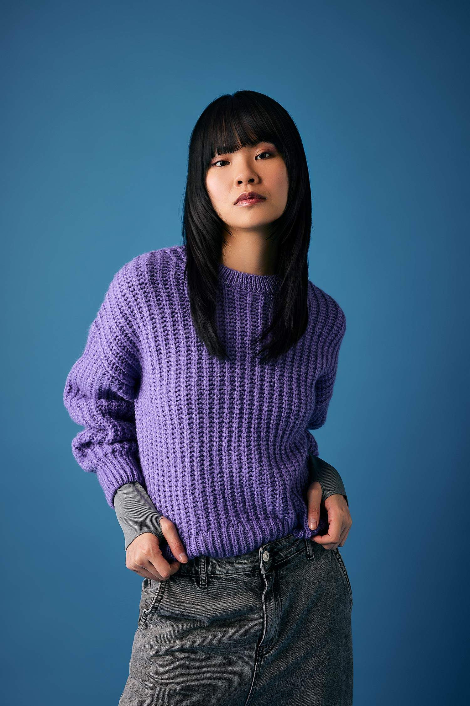 Coool Oversize Geniş Kalıp Bisiklet Yaka Triko Kazak