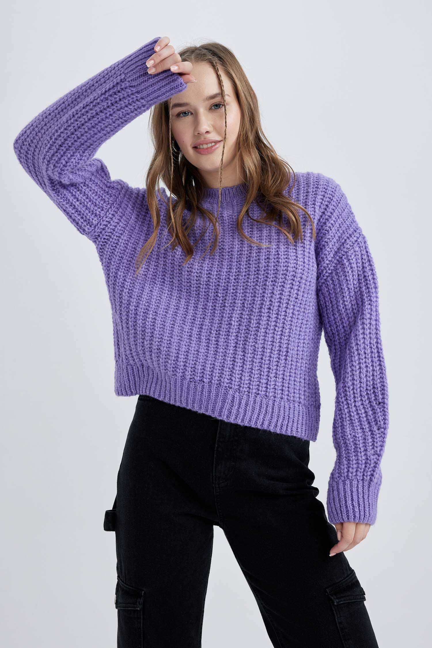 Coool Oversize Geniş Kalıp Bisiklet Yaka Triko Kazak