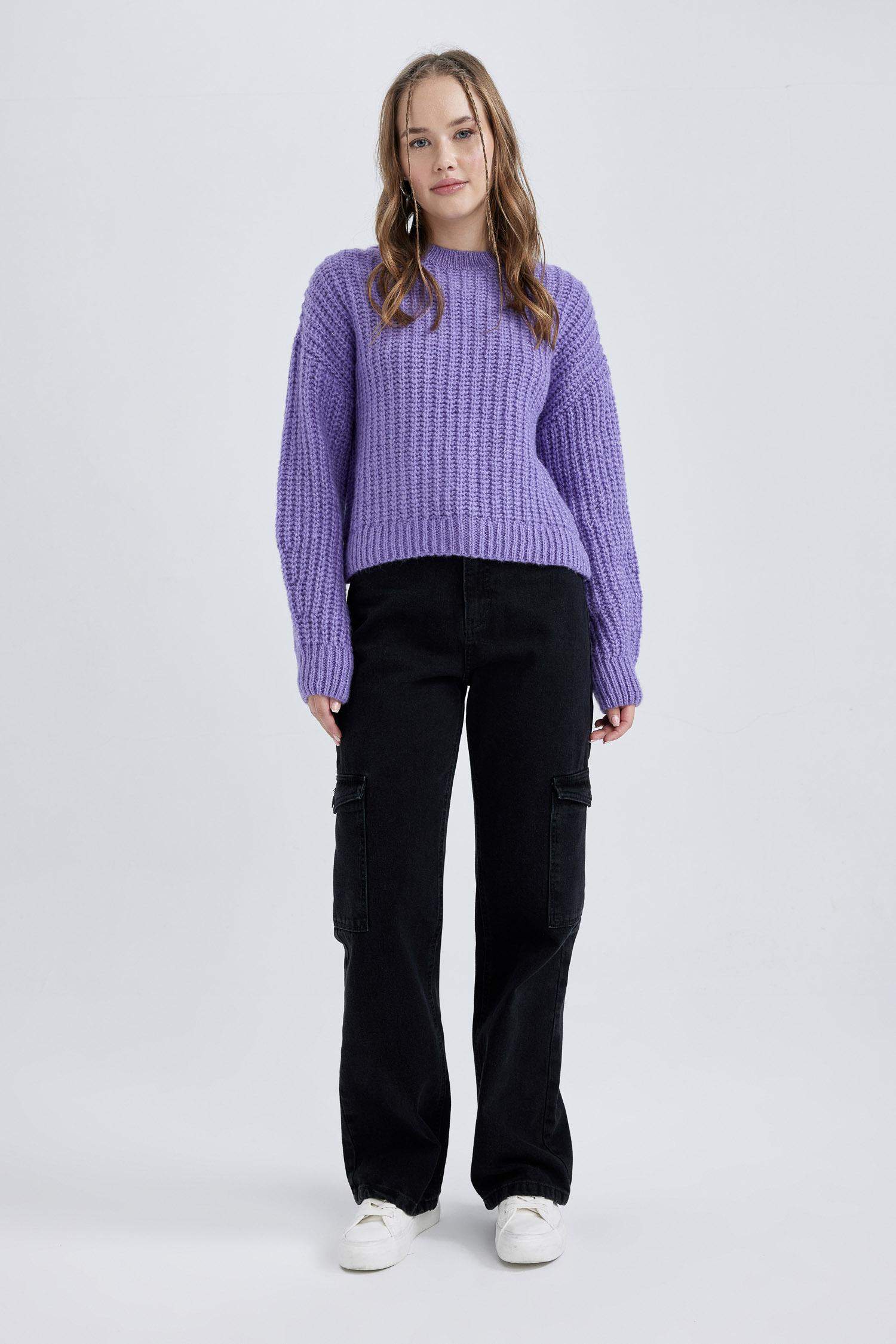 Coool Oversize Geniş Kalıp Bisiklet Yaka Triko Kazak