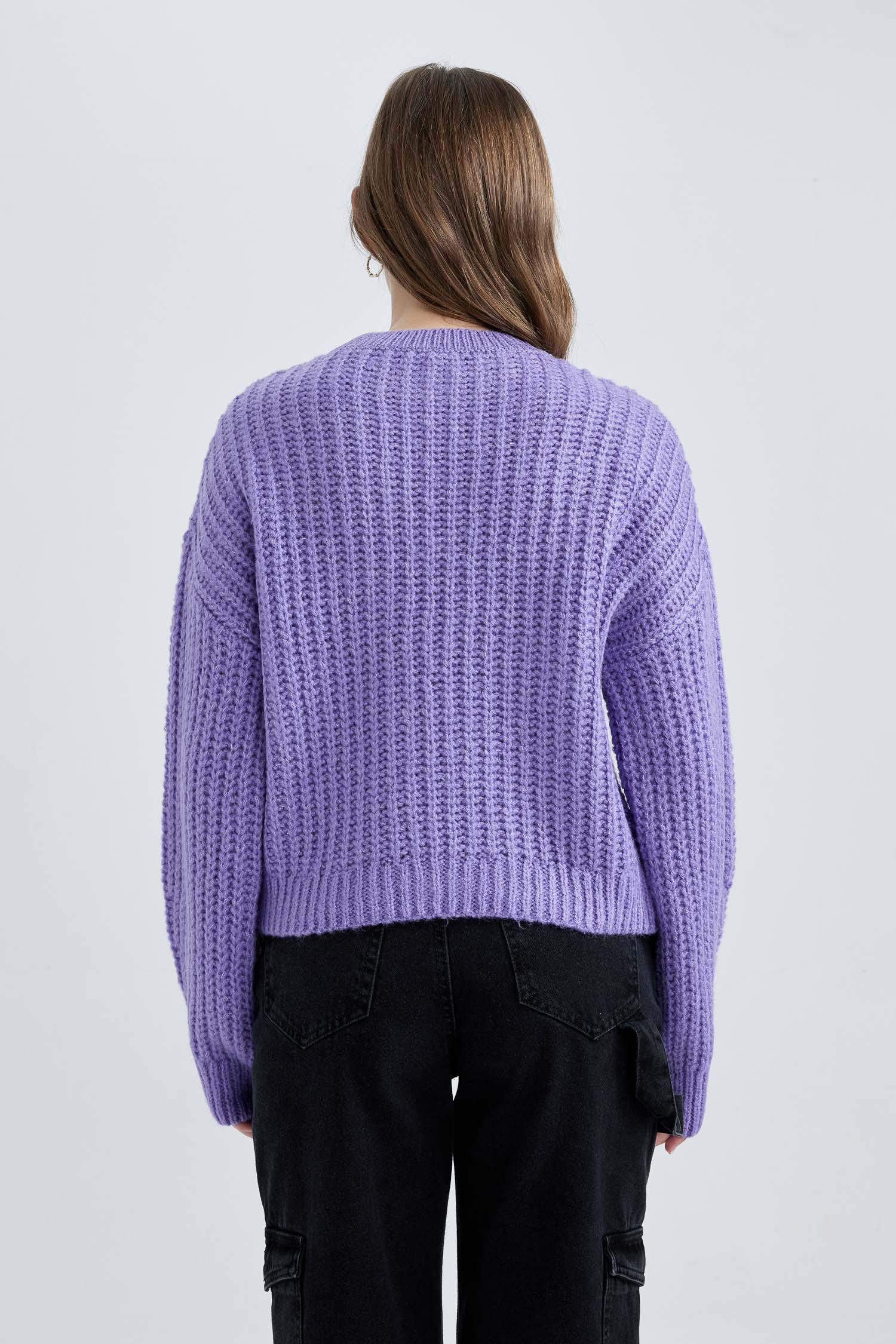 Coool Oversize Geniş Kalıp Bisiklet Yaka Triko Kazak