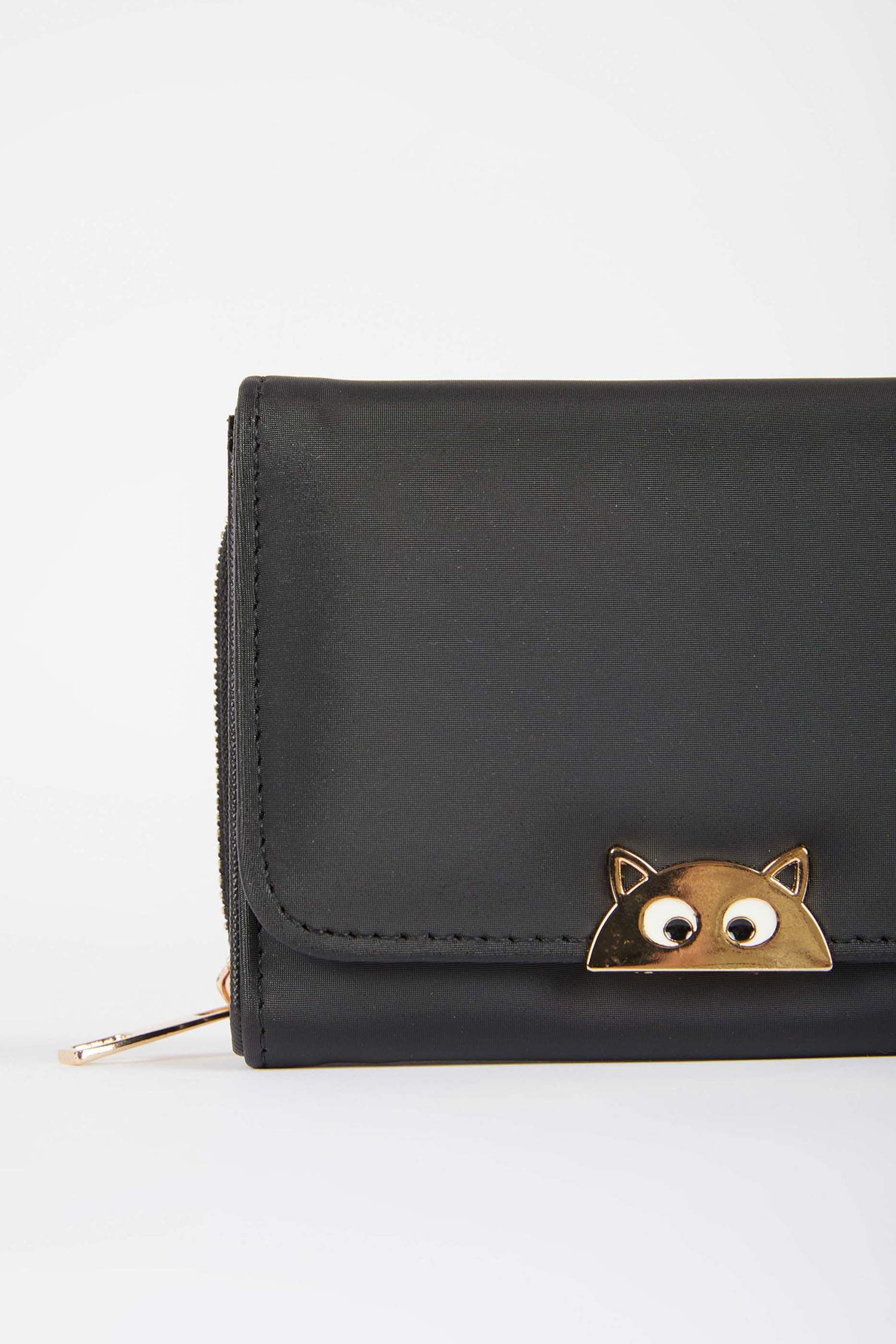 Black WOMAN Women's Cat Figured Faux Leather Wallet 2317360 DeFacto