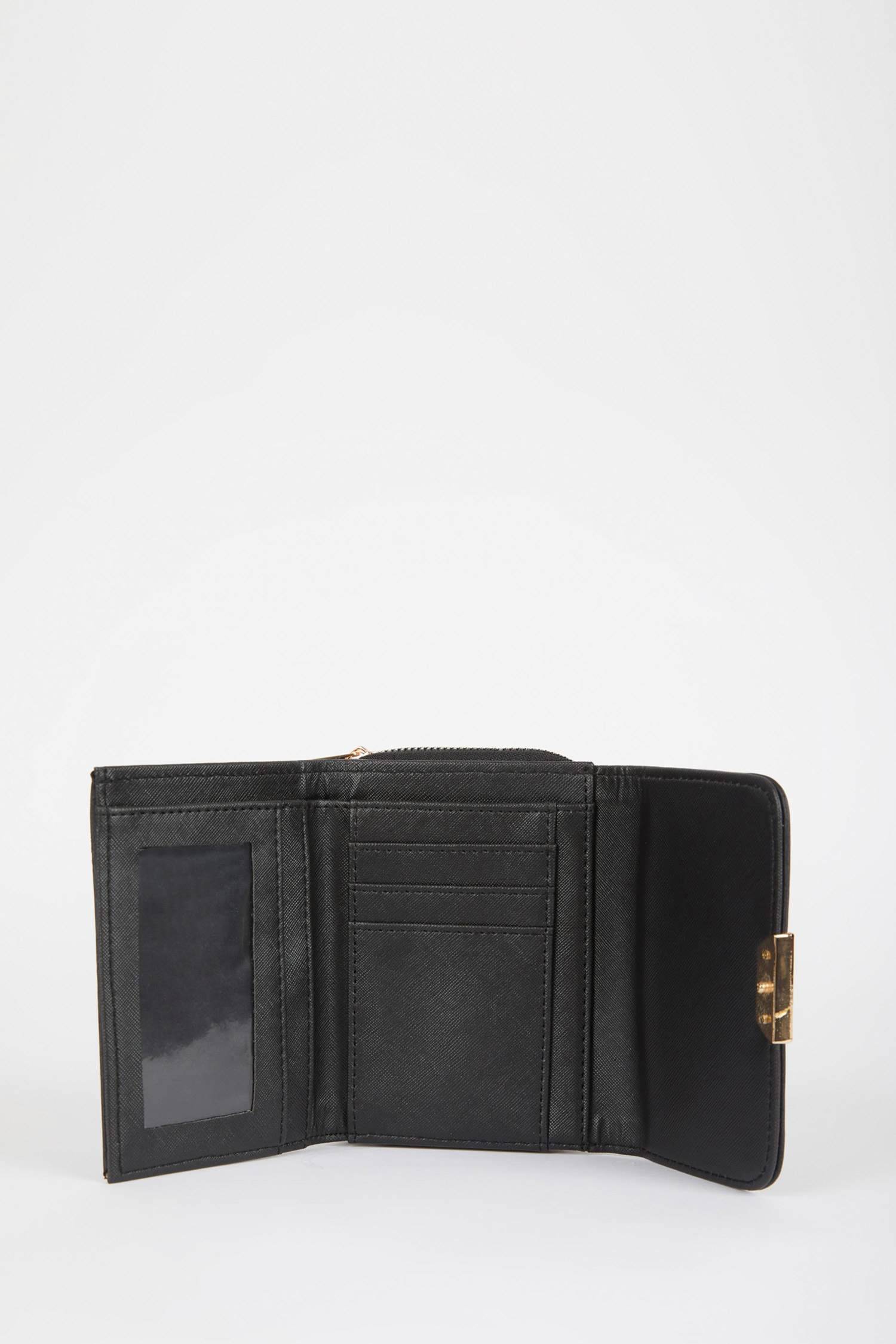 Черный Женщины Кошелек из искусственной кожи с принтом кошка