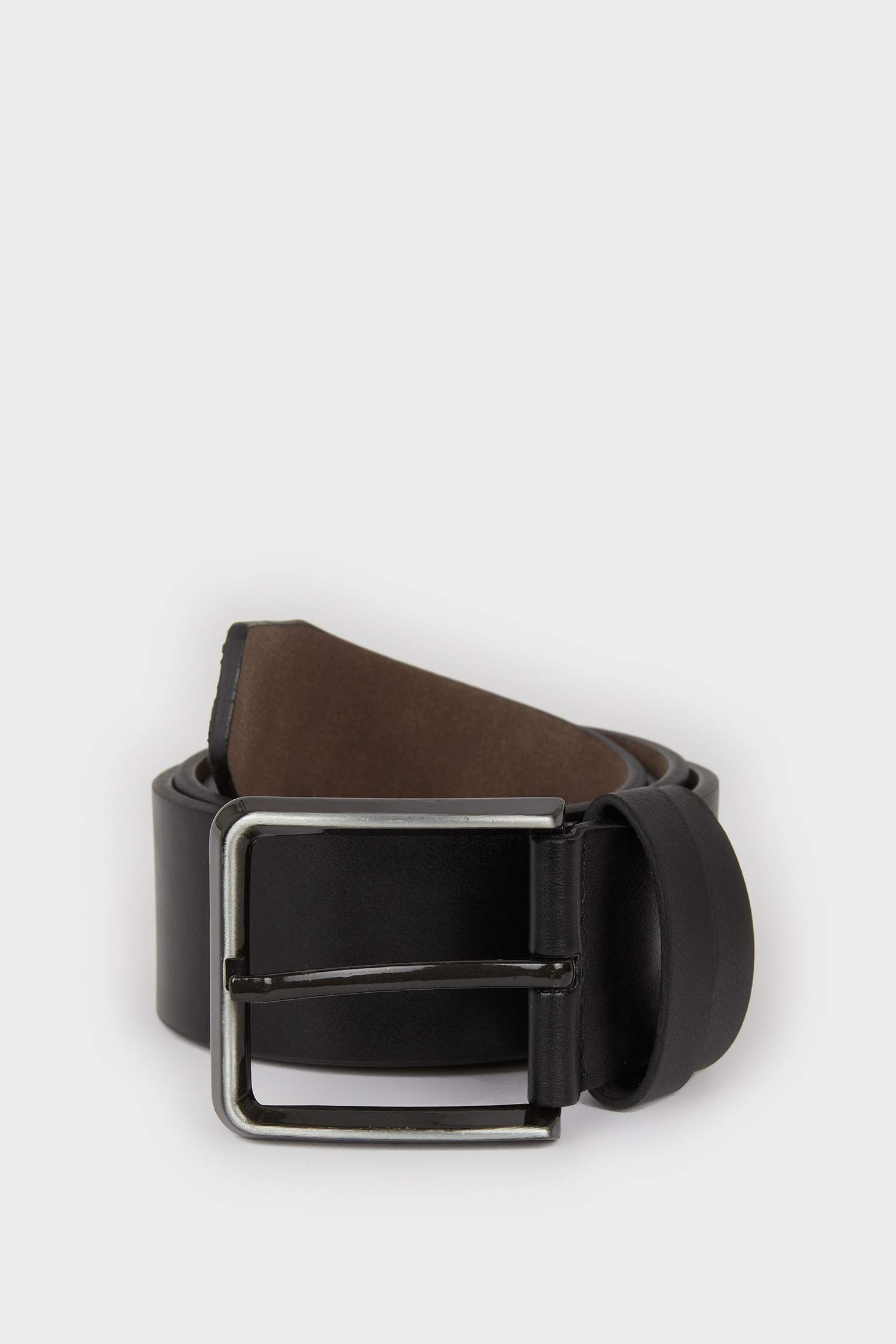 حزام رجالي جلد صناعي بمشبك مستطيل