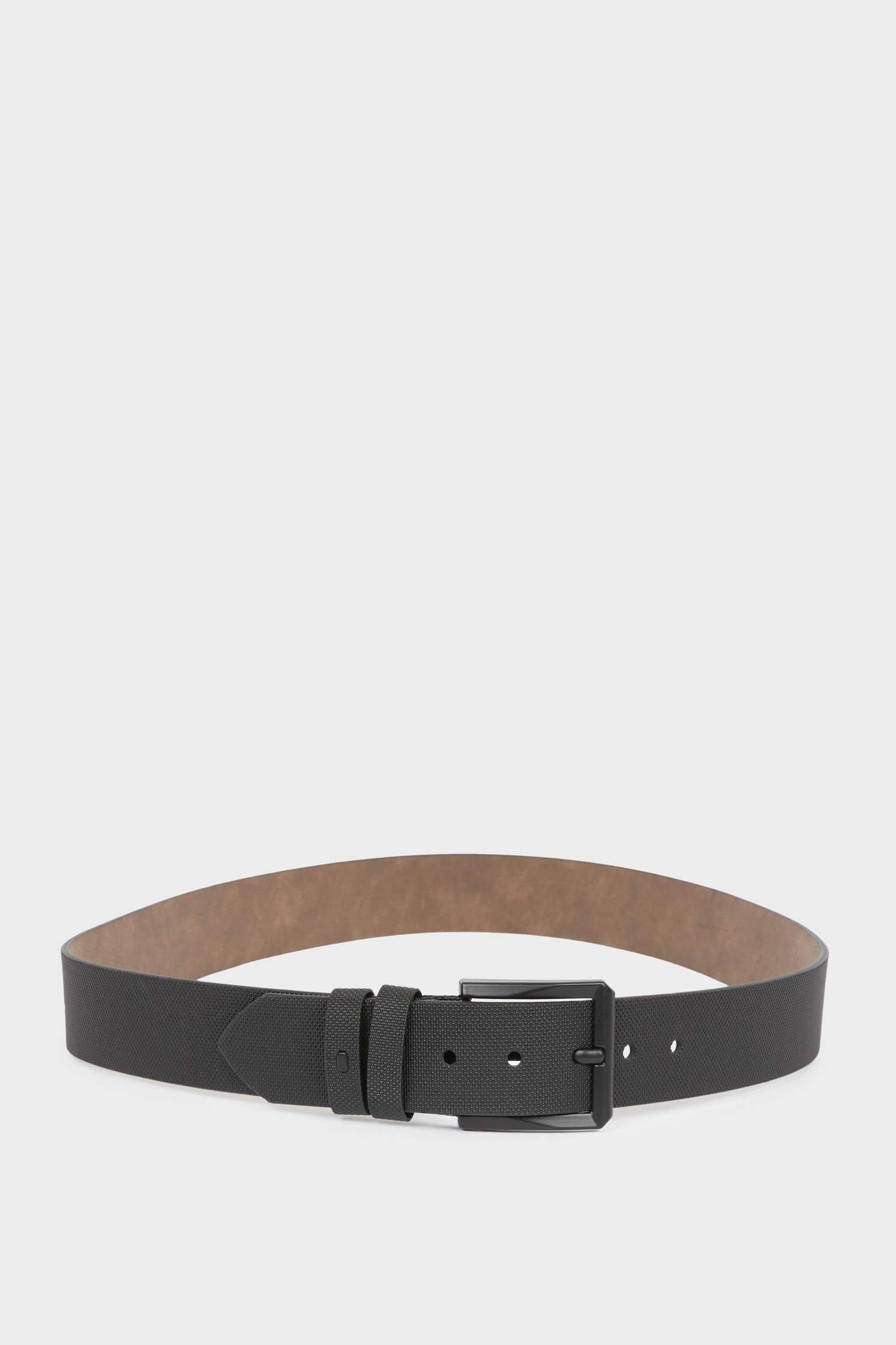 Erkek Dikdörtgen Toka Suni Deri Jean Kemeri