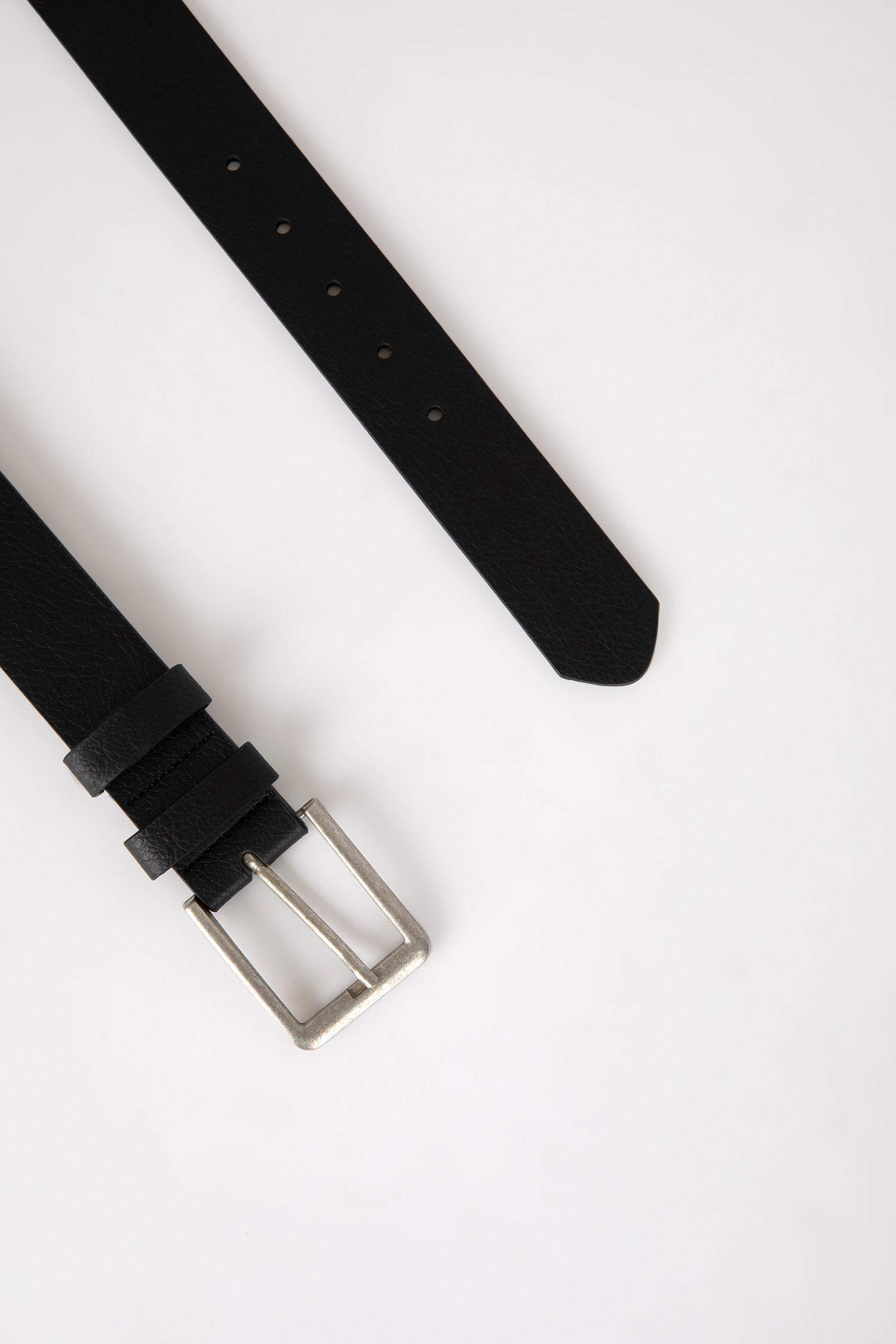 حزام جينز جلد صناعي رجالي بمشبك مستطيل