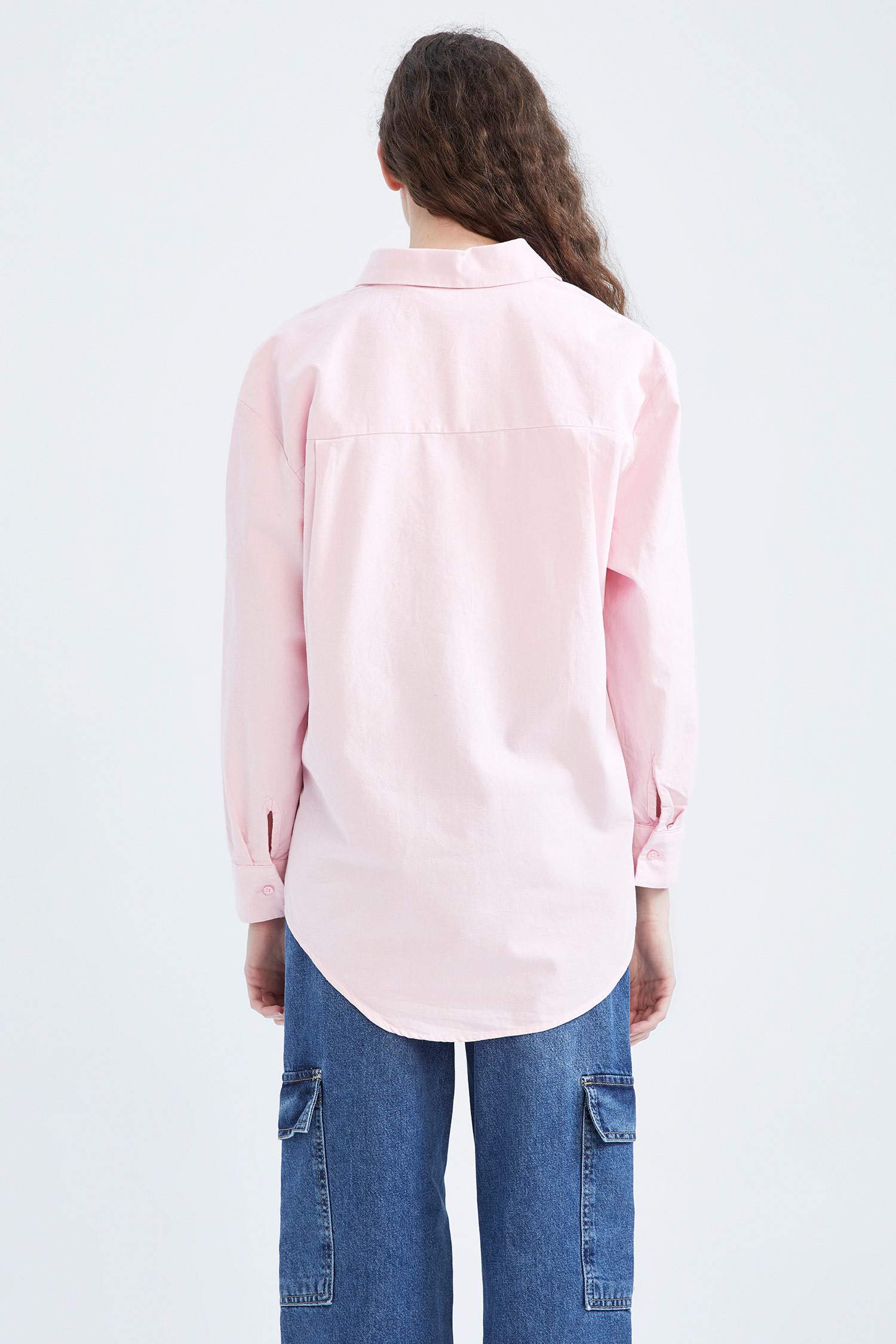 Рубашка оверсайз с длинным рукавом из 100% хлопка
