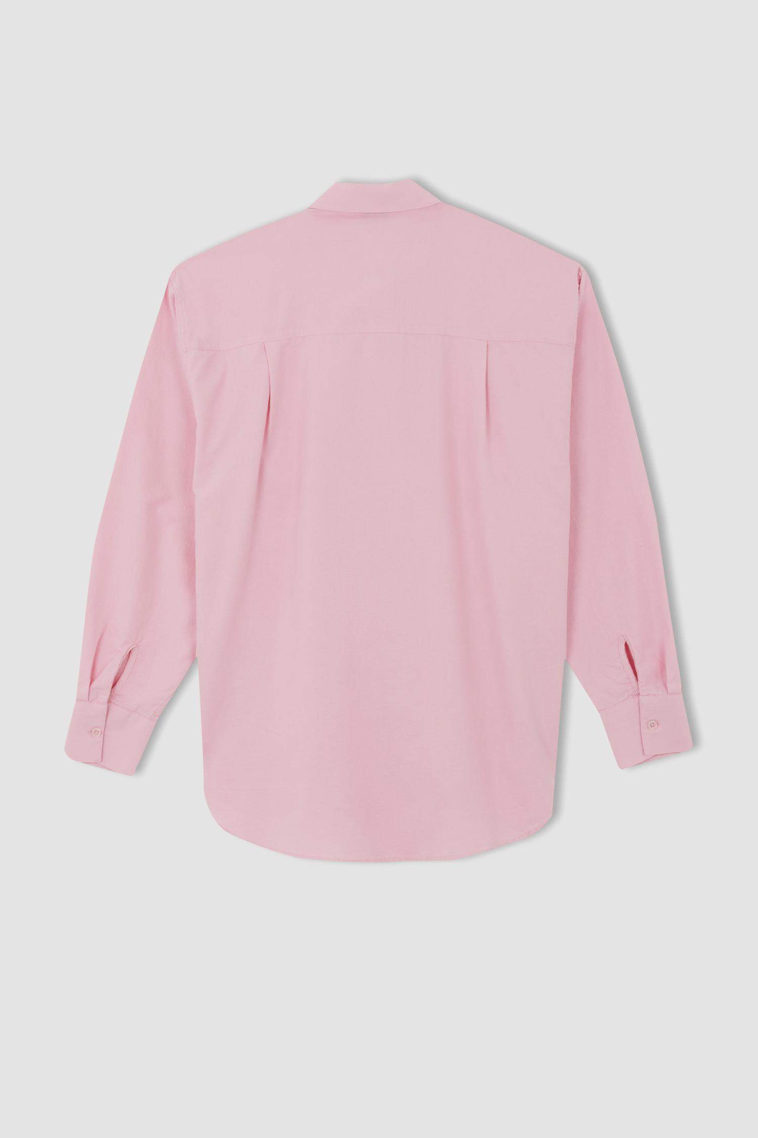 Рубашка оверсайз с длинным рукавом из 100% хлопка