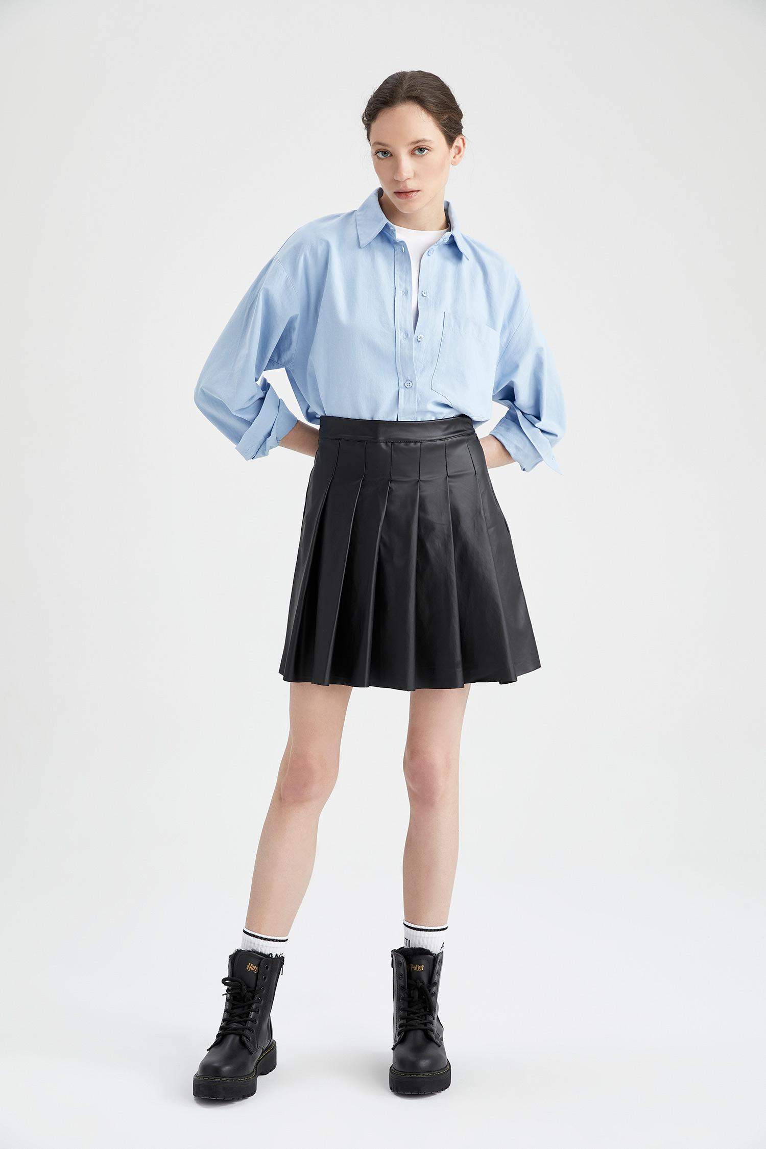 قميص قطن أكسفورد اوفر سايز طويل الأكمام