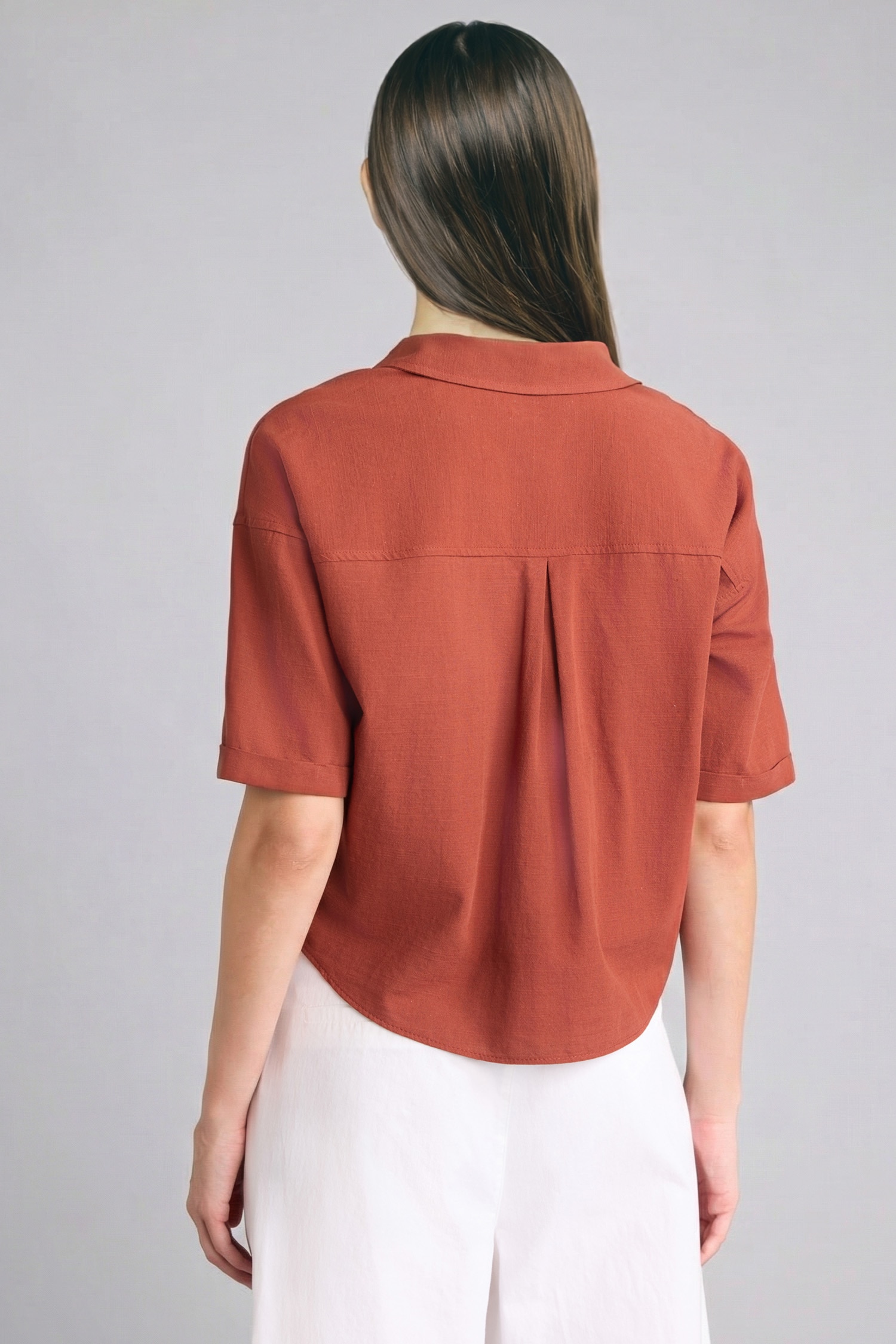 DeFacto Boxy Fit Keten Karışımlı Gömlek görsel 6