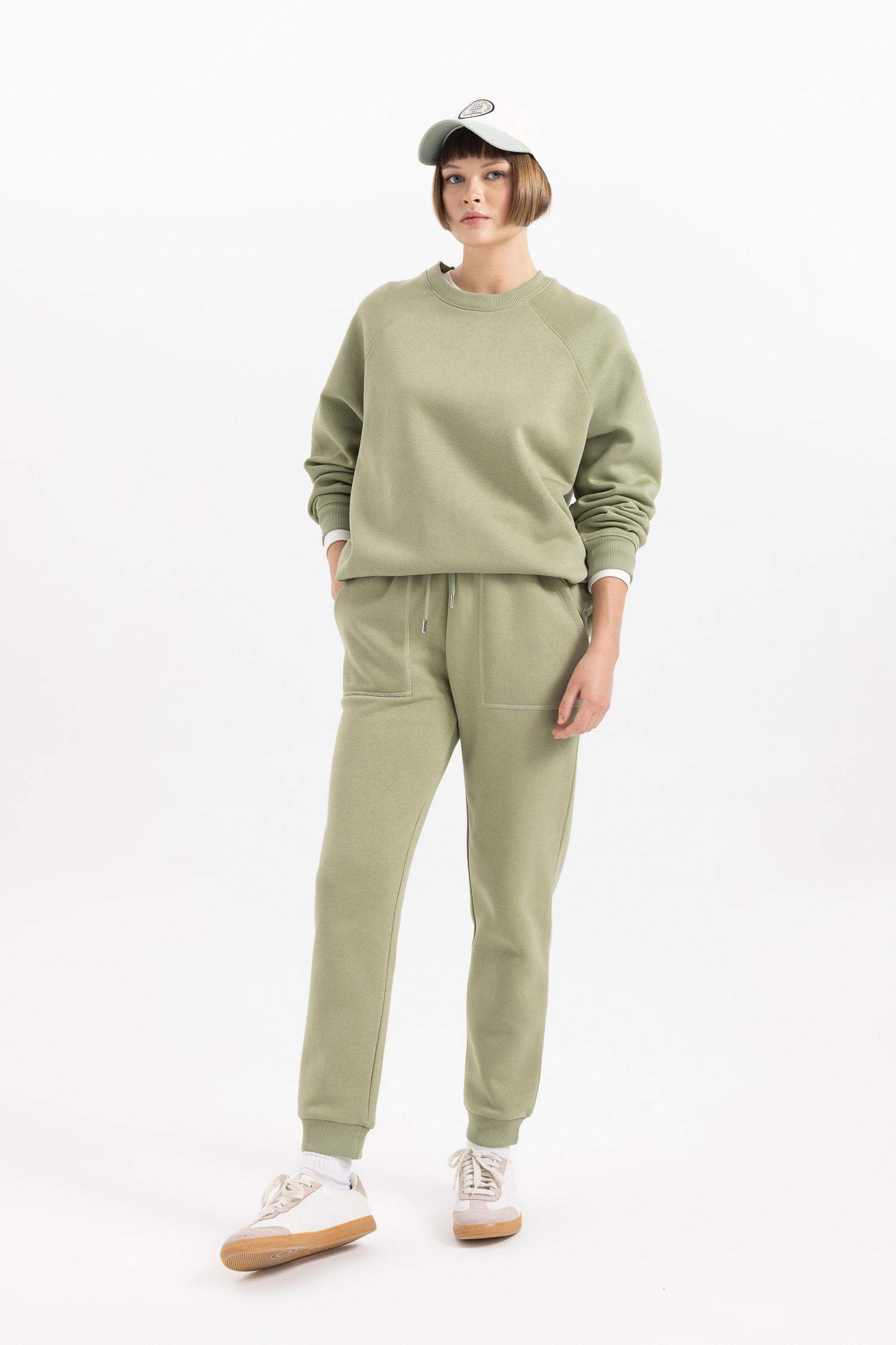 Regular Fit Jogger Kışlık Eşofman Altı Basic Düz Beli Lastikli Bağcıklı Cepli