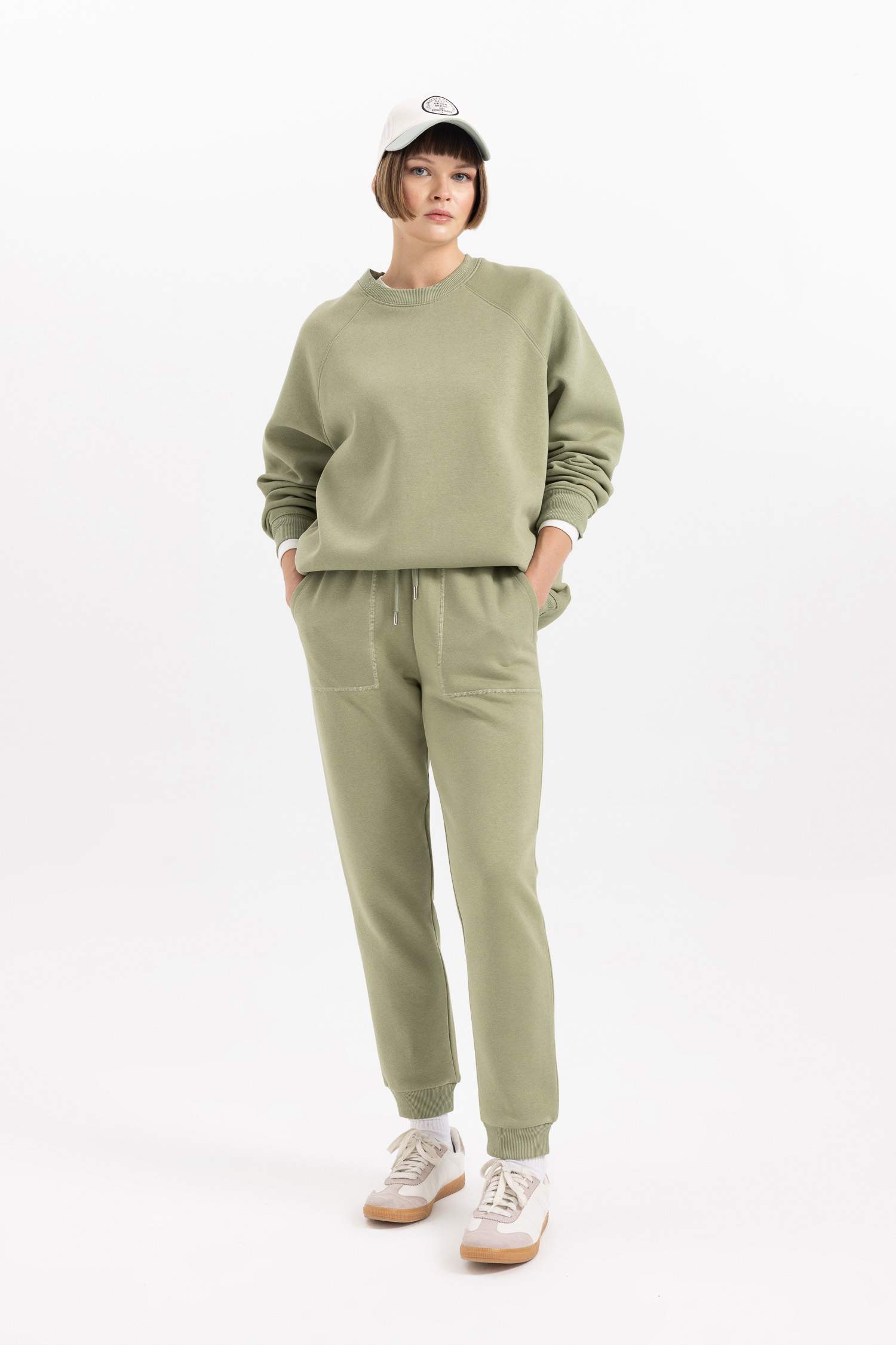 Regular Fit Jogger Kışlık Eşofman Altı Basic Düz Beli Lastikli Bağcıklı Cepli