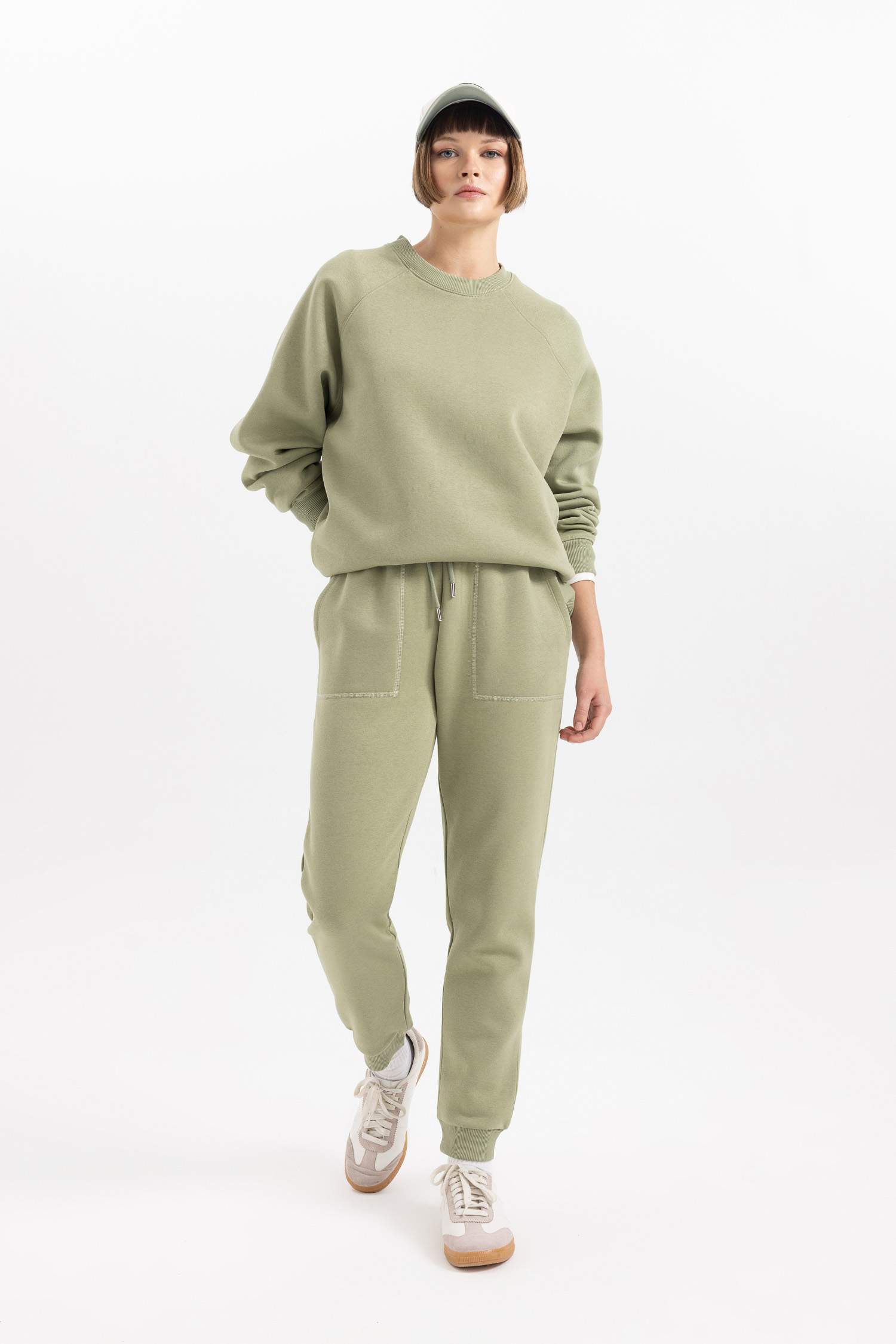 Regular Fit Jogger Kışlık Eşofman Altı Basic Düz Beli Lastikli Bağcıklı Cepli