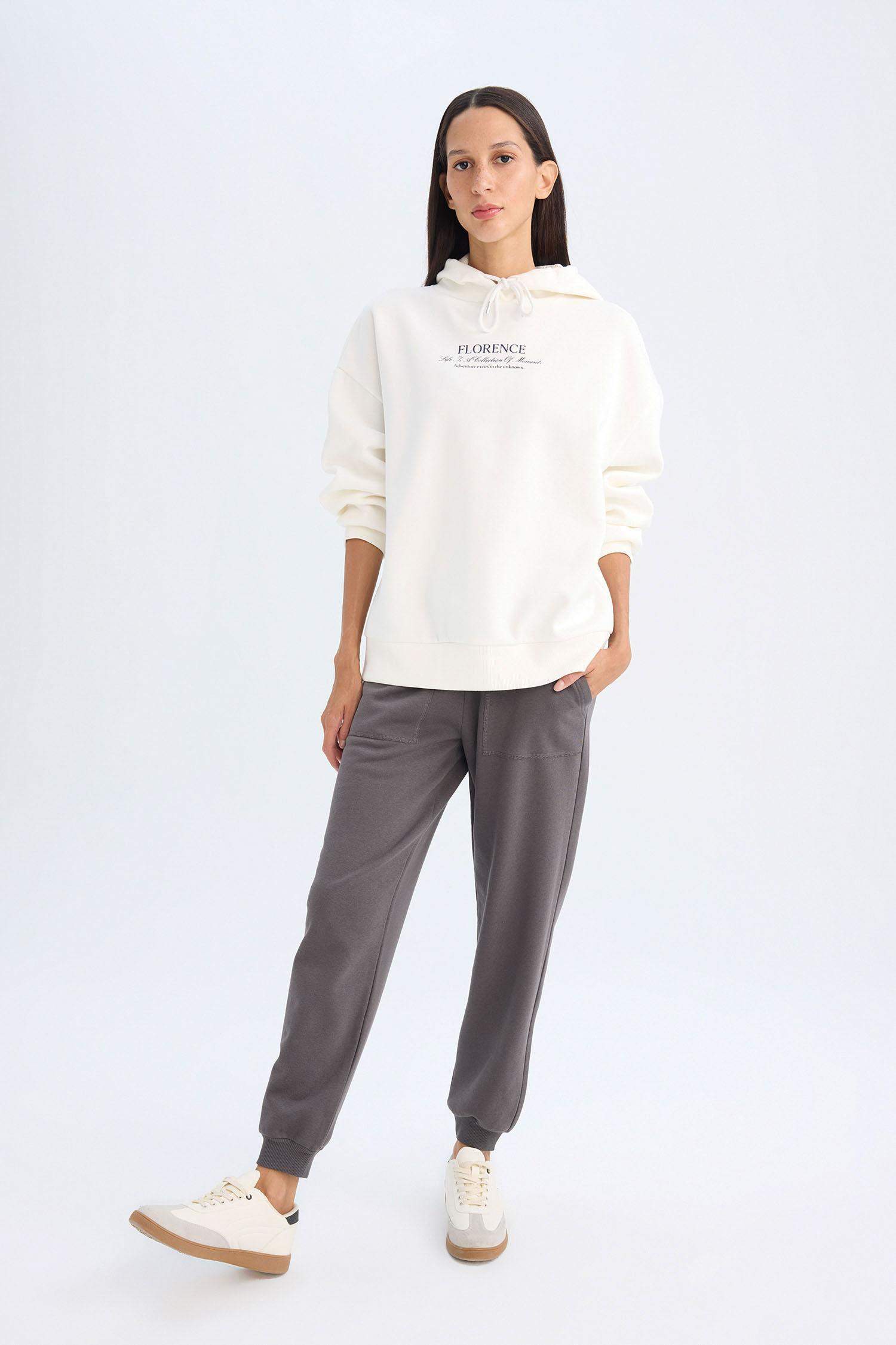 Regular Fit Jogger Eşofman Altı Basic Düz Beli Lastikli Bağcıklı Cepli