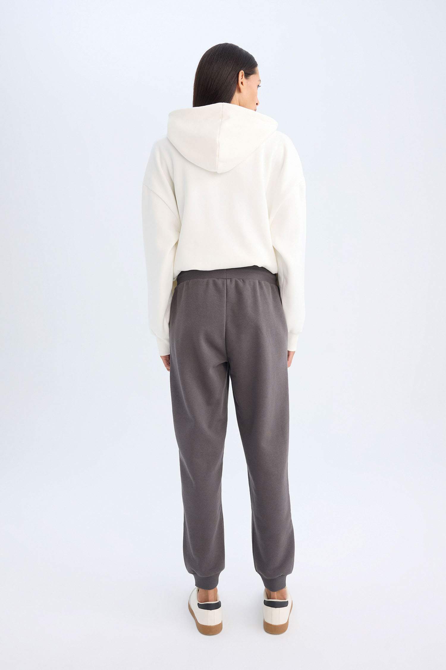 Regular Fit Jogger Eşofman Altı Basic Düz Beli Lastikli Bağcıklı Cepli