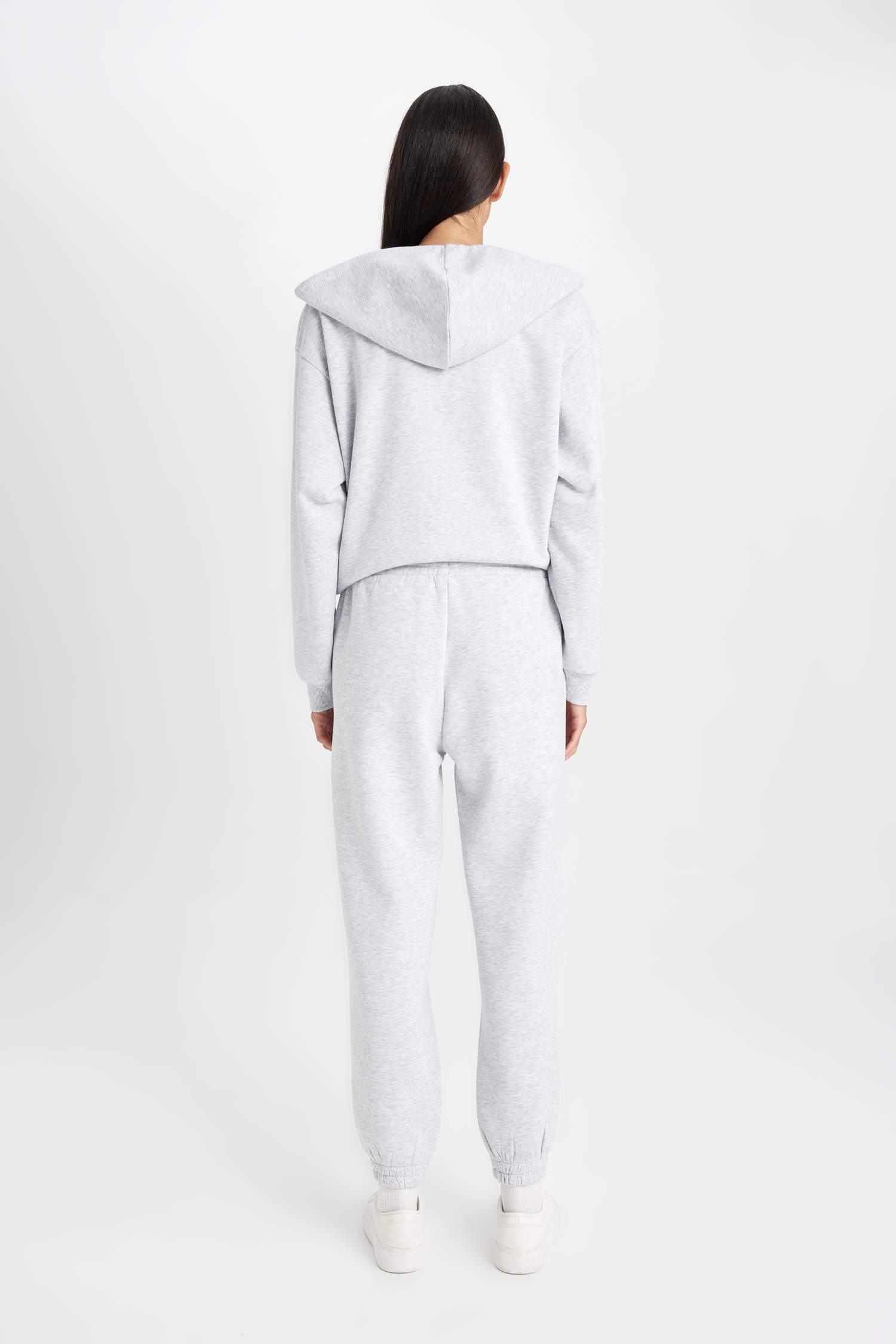 Kalın Jogger Kışlık Eşofman Altı Beli Paçası Lastikli Bağcıklı Cepli