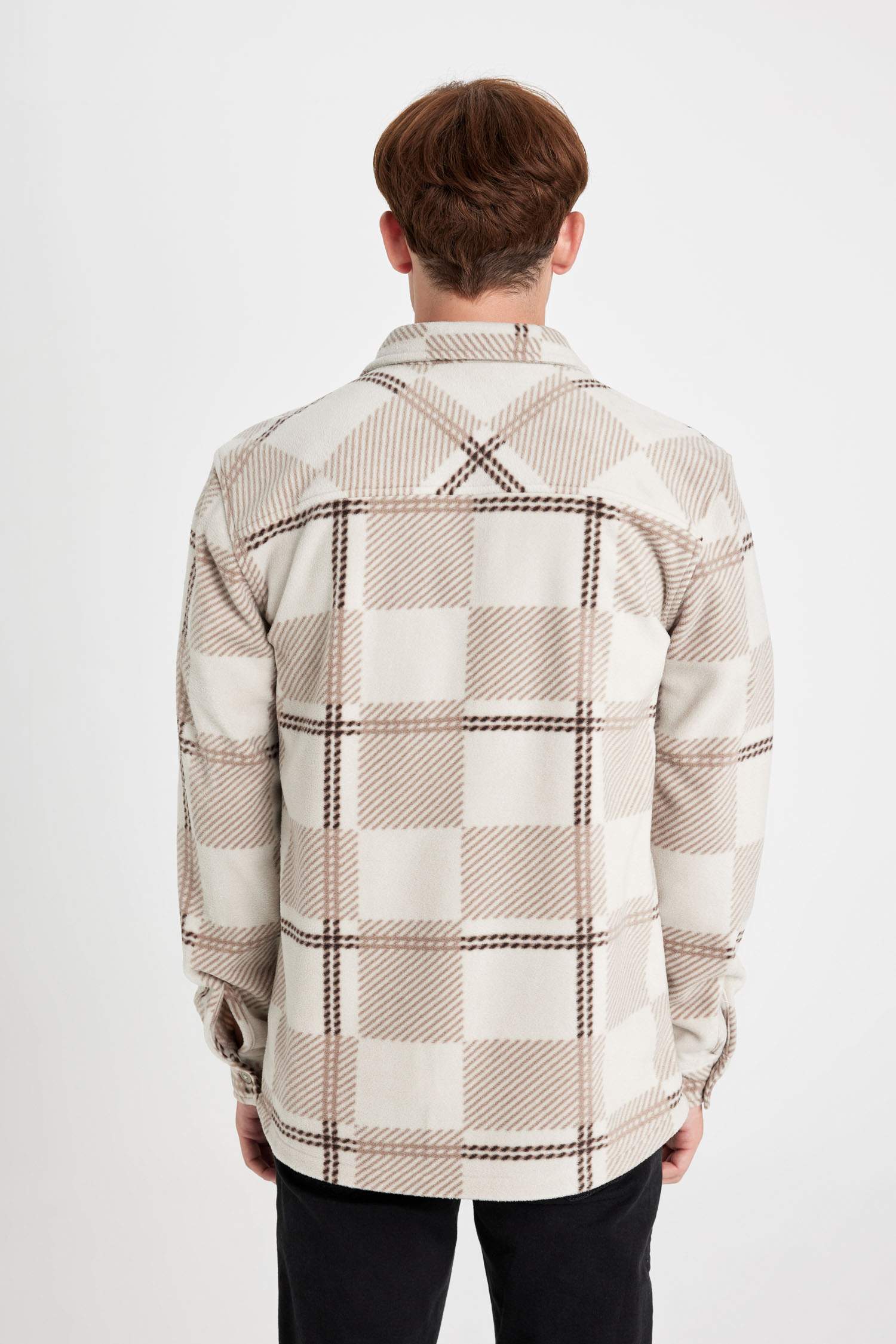 Regular Fit Checkered Fleece Long Sleeve Shirt
