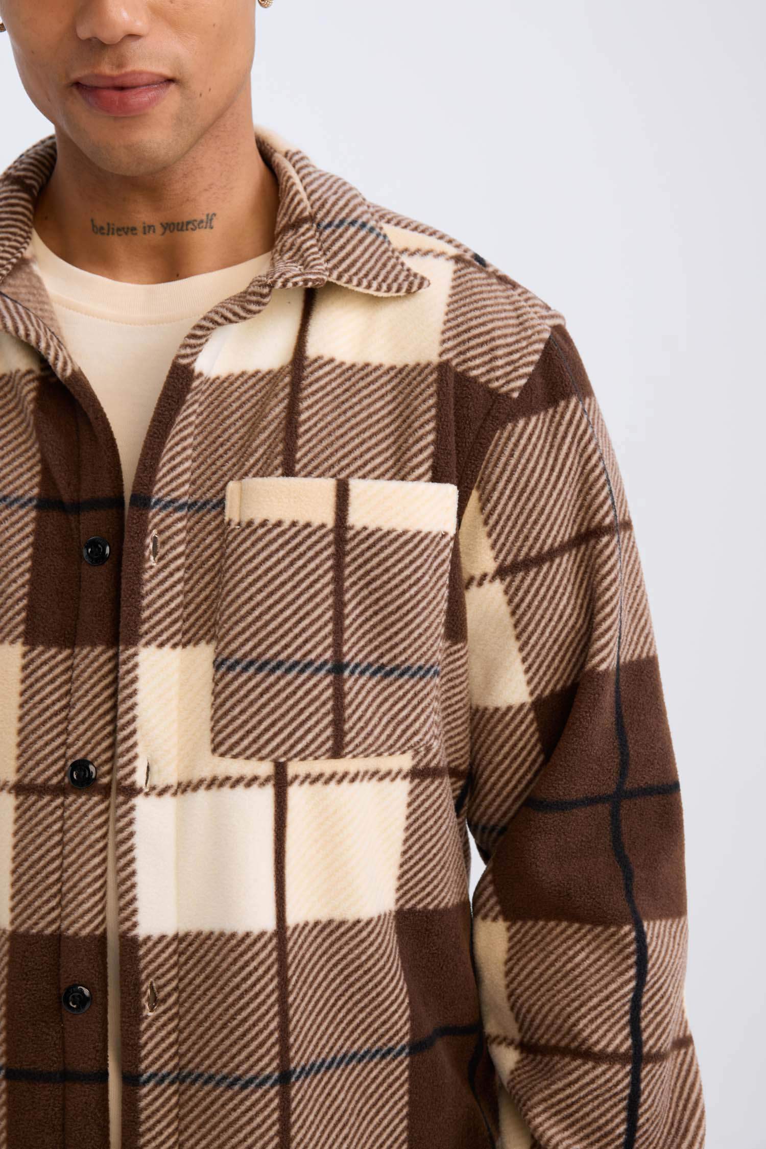 Regular Fit Kareli Polar Uzun Kollu Gömlek