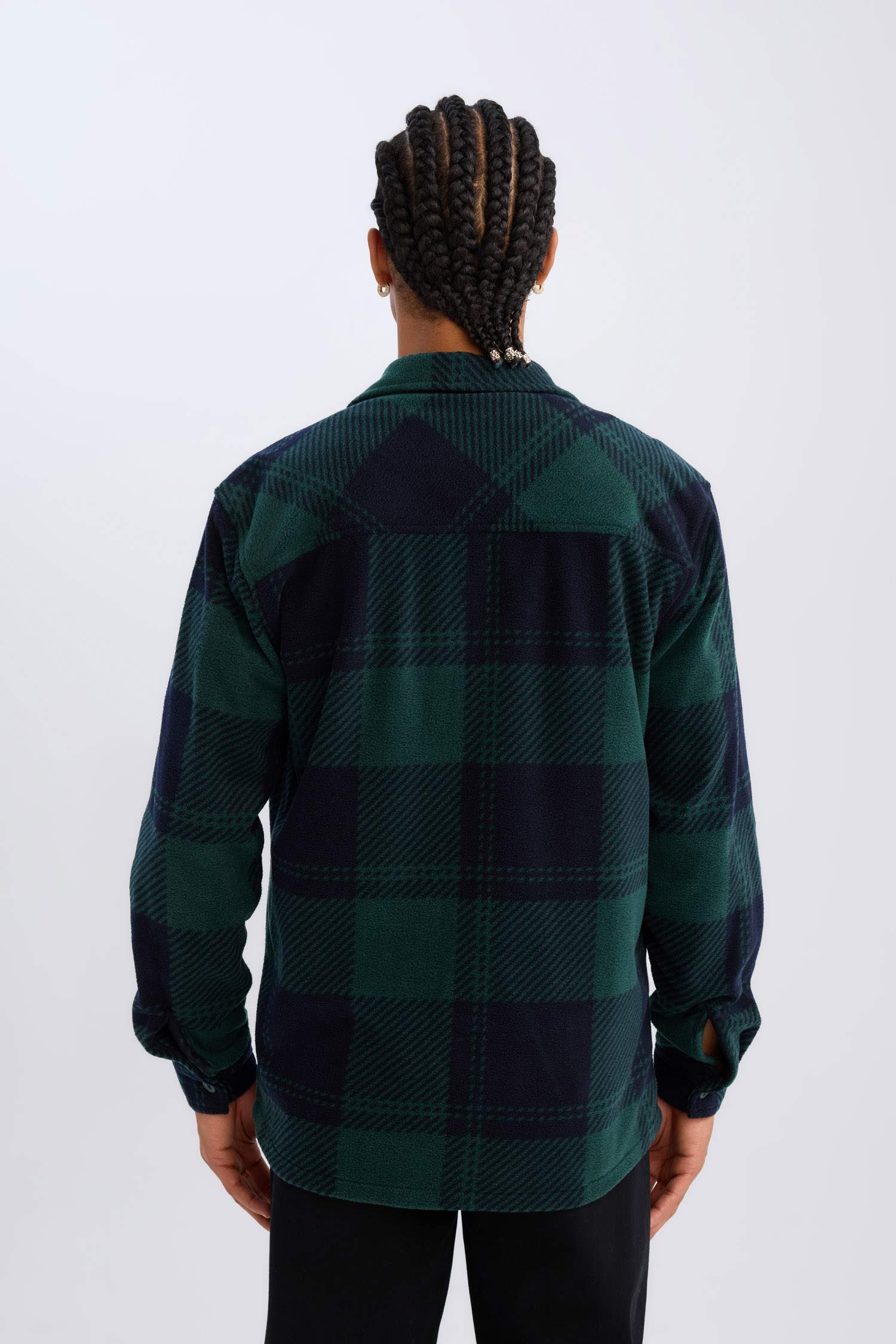 Regular Fıt Kareli Polar Uzun Kollu Gömlek