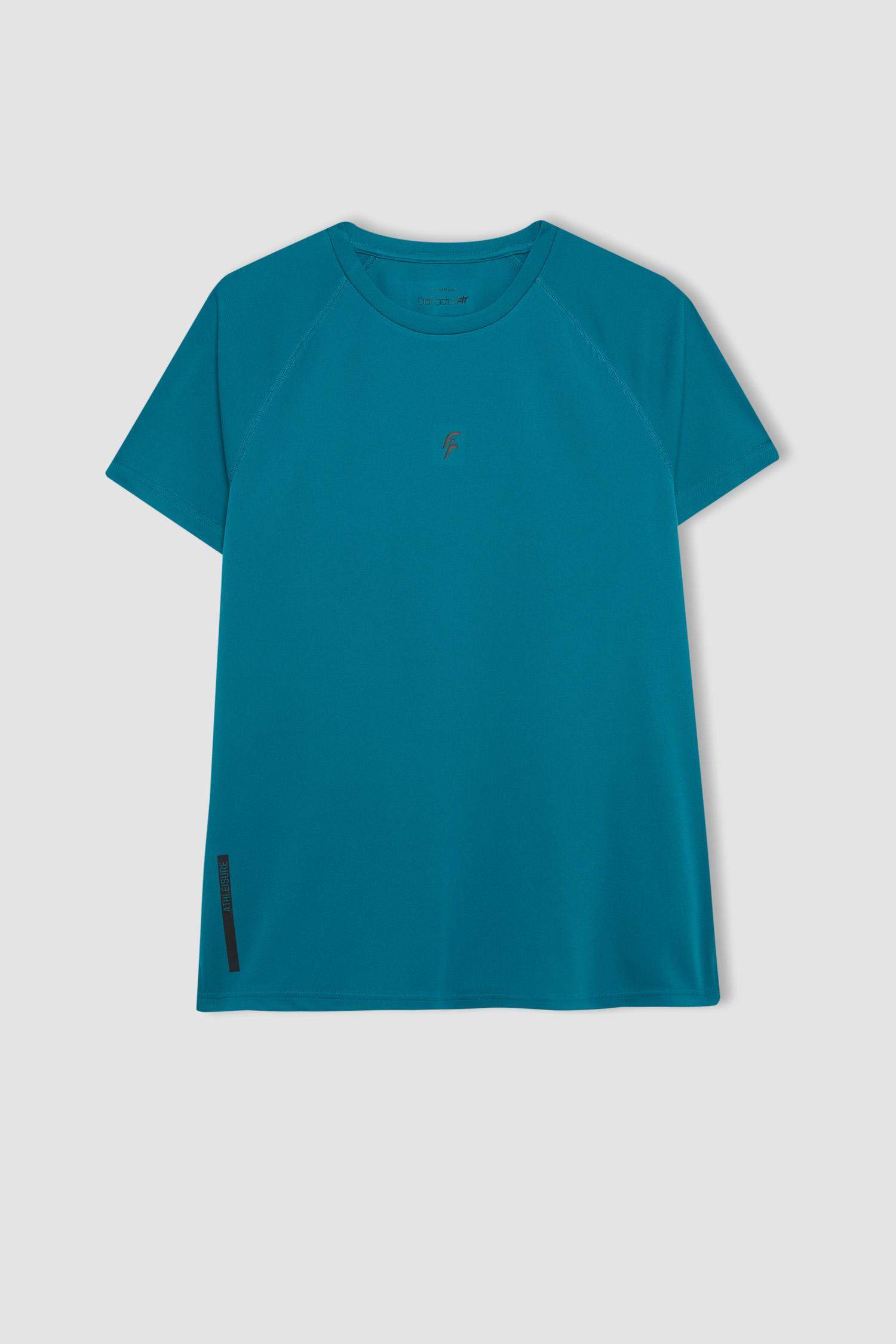 تي شيرت رياضي سليم فيت مطبوع من DeFactoFit