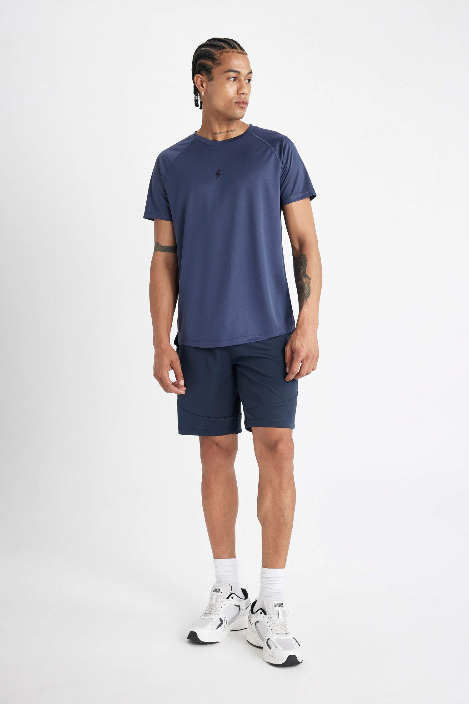 DeFactoFit Slim Fit Crew Neck Printed Sports T-Shirt