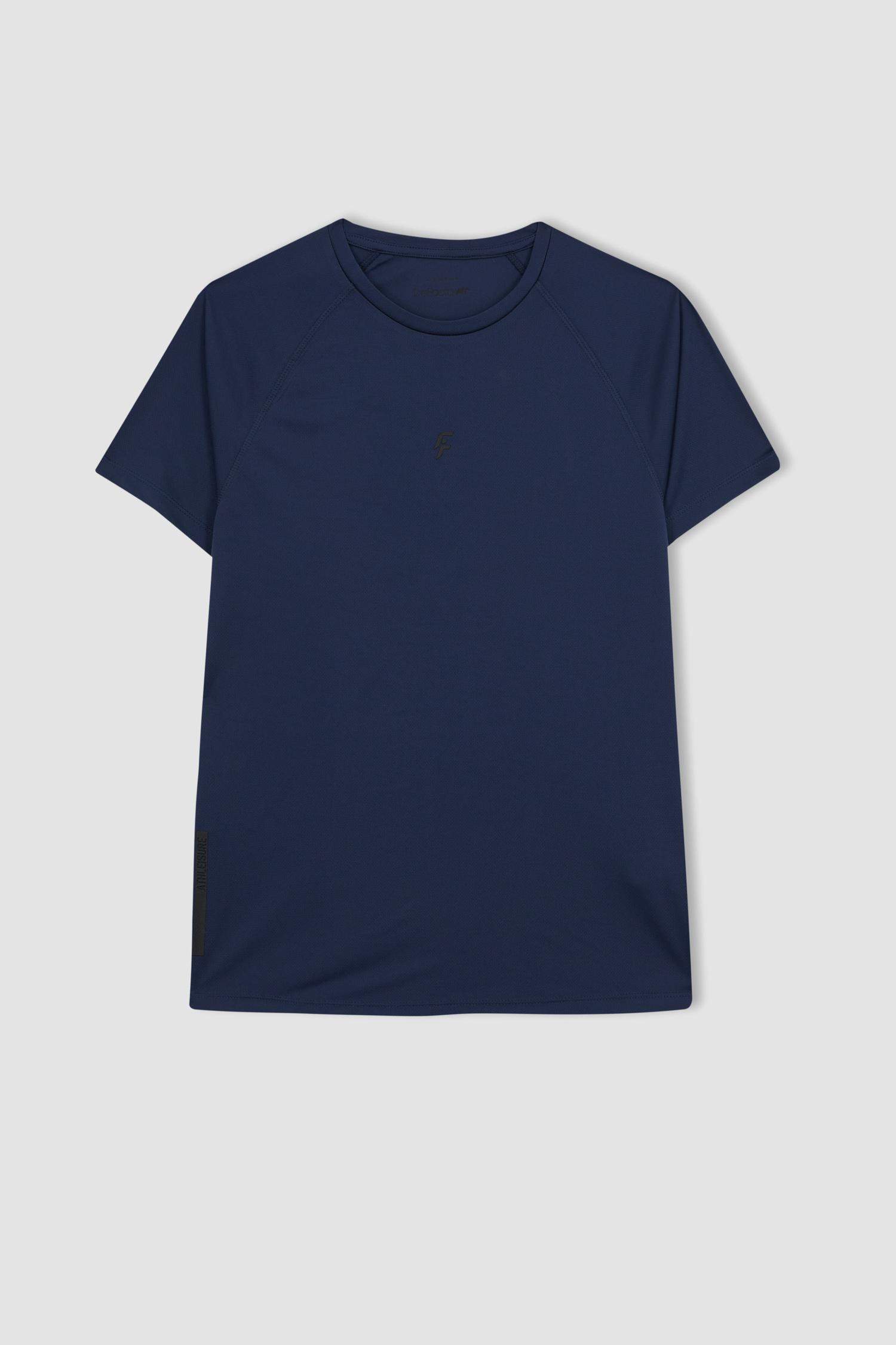 DeFactoFit Slim Fit Crew Neck Printed Sports T-Shirt