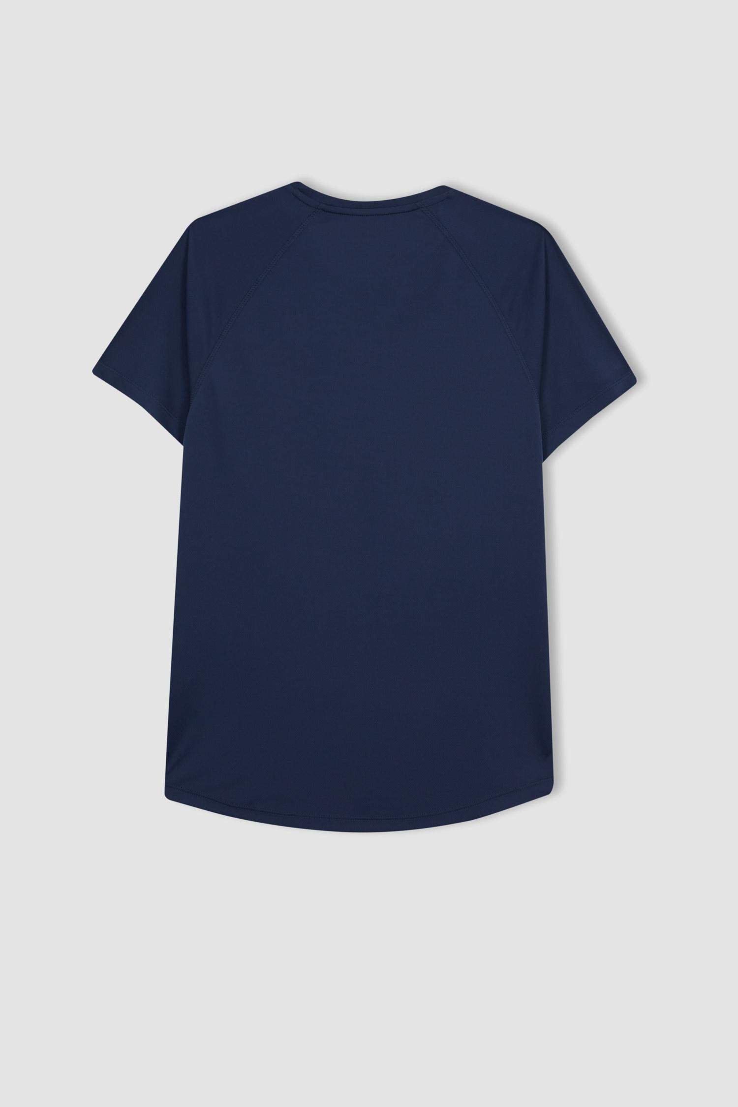 DeFactoFit Slim Fit Crew Neck Printed Sports T-Shirt