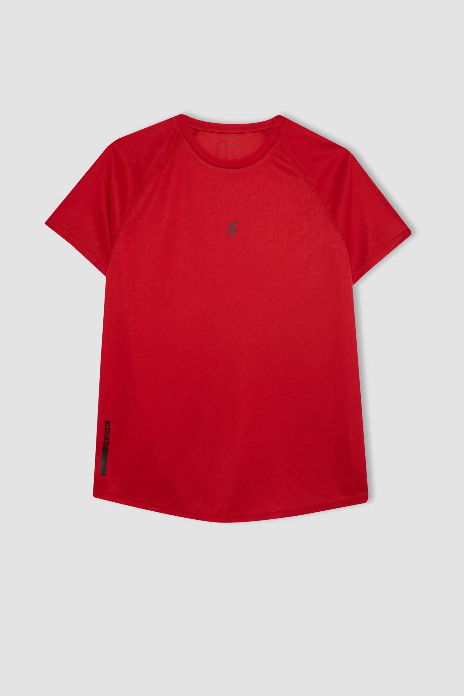 DeFactoFit Slim Fit Crew Neck Printed Sports T-Shirt