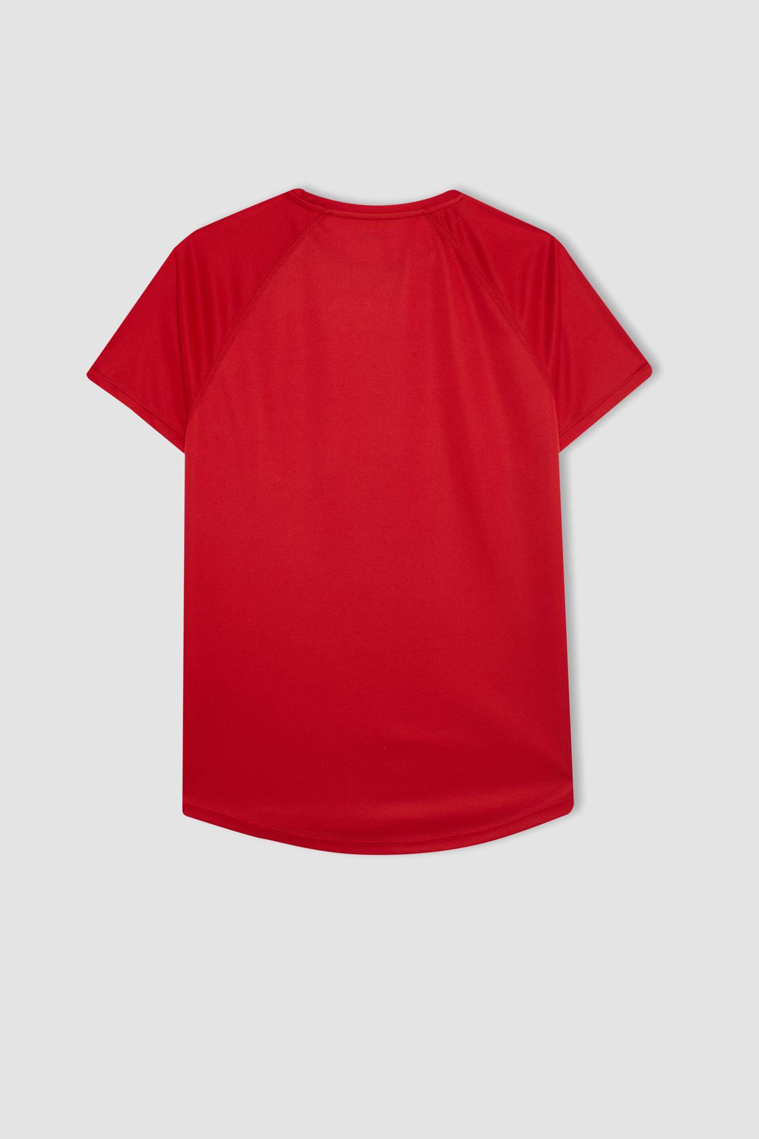 DeFactoFit Slim Fit Crew Neck Printed Sports T-Shirt