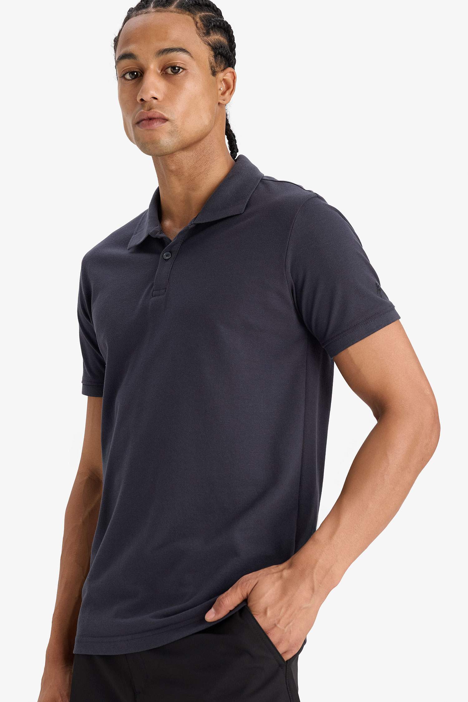 DeFactoFit Slim Fit Polo Neck T-Shirt