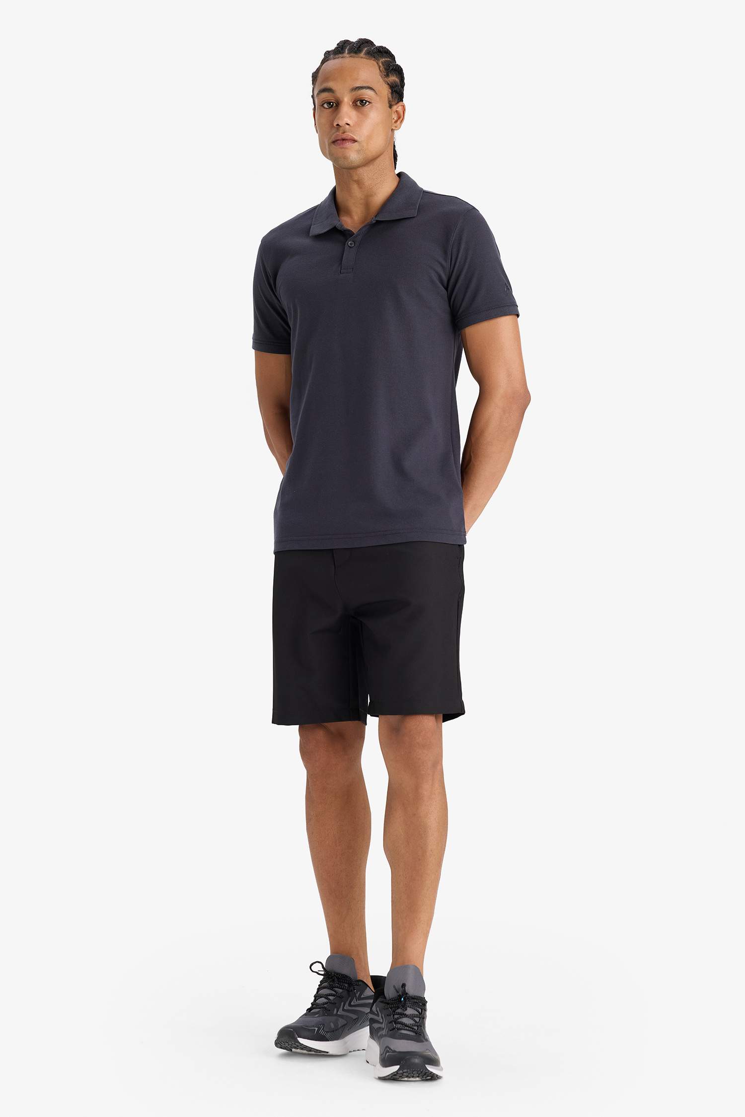 DeFactoFit Slim Fit Polo Neck T-Shirt