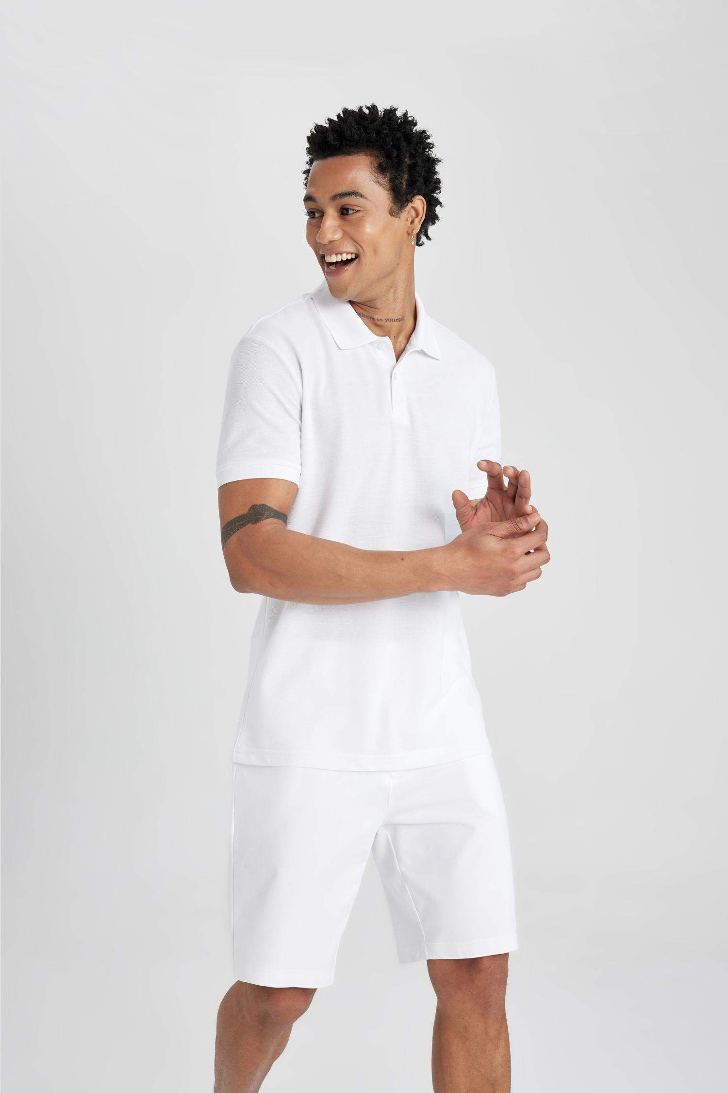 DeFactoFit Slim Fit Polo Neck T-Shirt