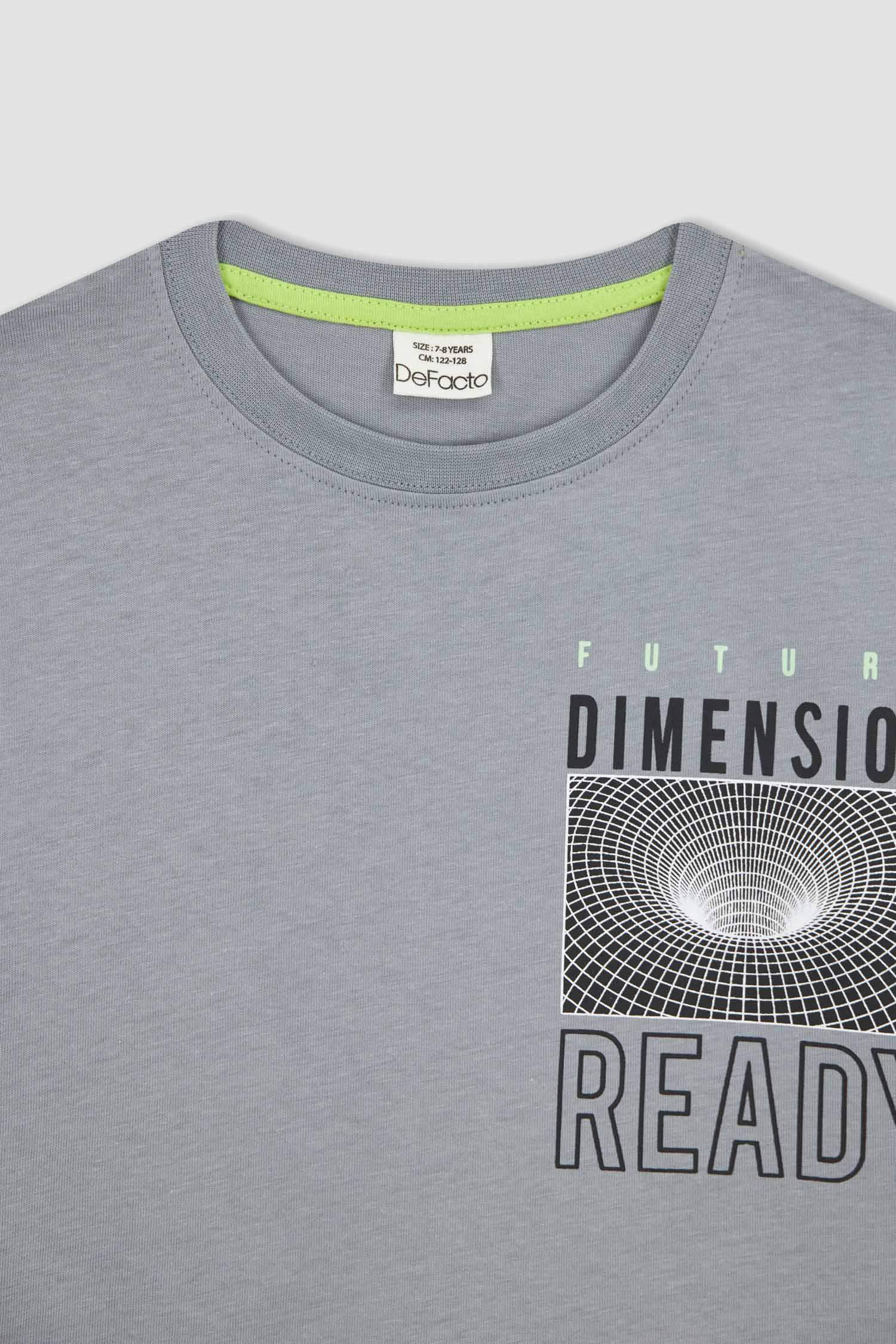 Boy Oversize Fit Crew Neck Combed Long Sleeve T-Shirt